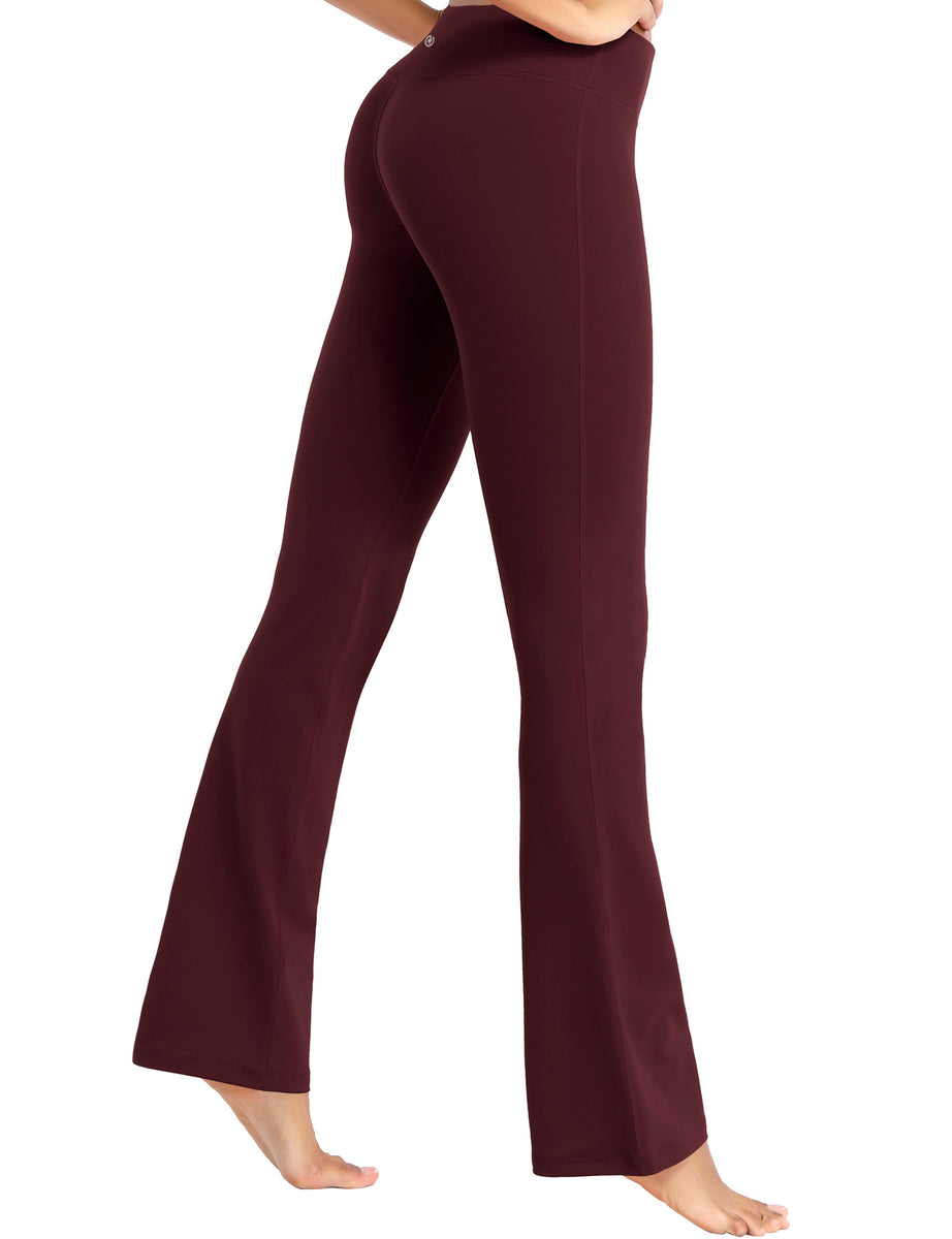 29" 31" 33" 35" Cotton Nylon Bootcut Leggings cherryred_Gym bubblelime