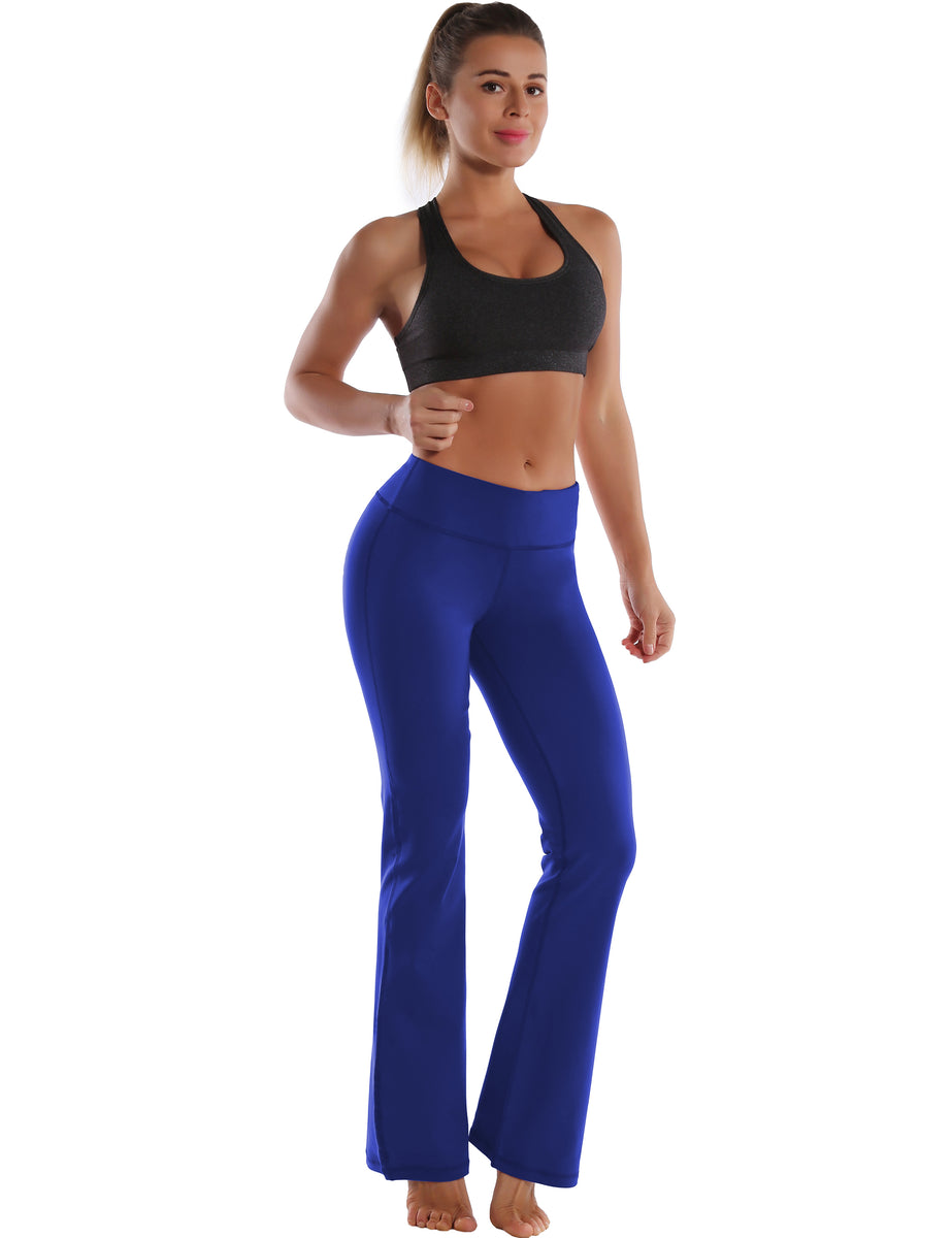 29" 31" 33" 35" Cotton Nylon Bootcut Leggings navy bubblelime