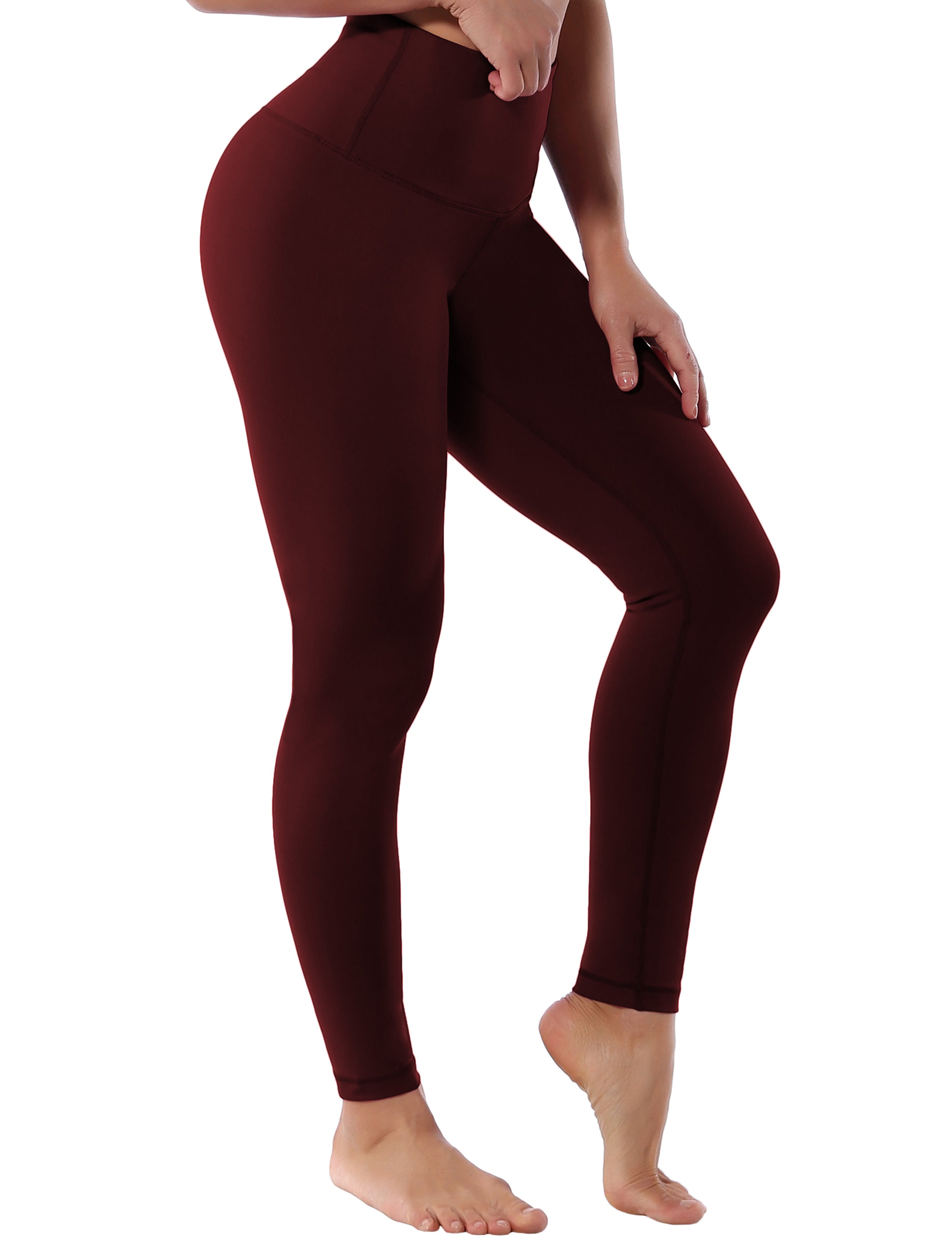 High Waist Yoga Pants cherryred 75%Nylon/25%Spandex Fabric doesn't attract lint easily 4-way stretch No see-through Moisture-wicking Tummy control Inner pocket Four lengths