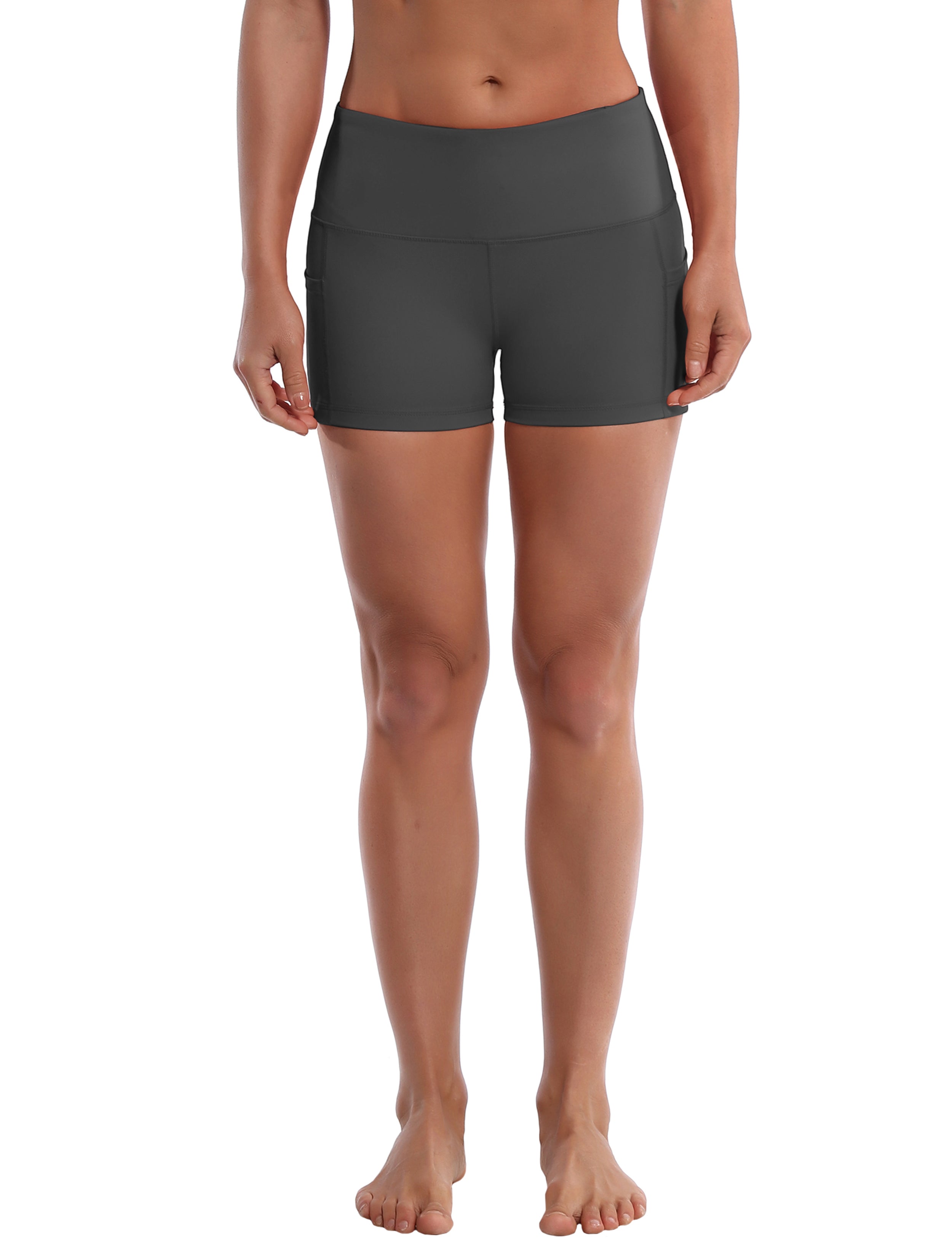 2.5" Side Pockets Golf Shorts shadowcharcoal Sleek, soft, smooth and totally comfortable: our newest sexy style is here. Softest-ever fabric High elasticity High density 4-way stretch Fabric doesn't attract lint easily No see-through Moisture-wicking Machine wash 78% Polyester, 22% Spandex