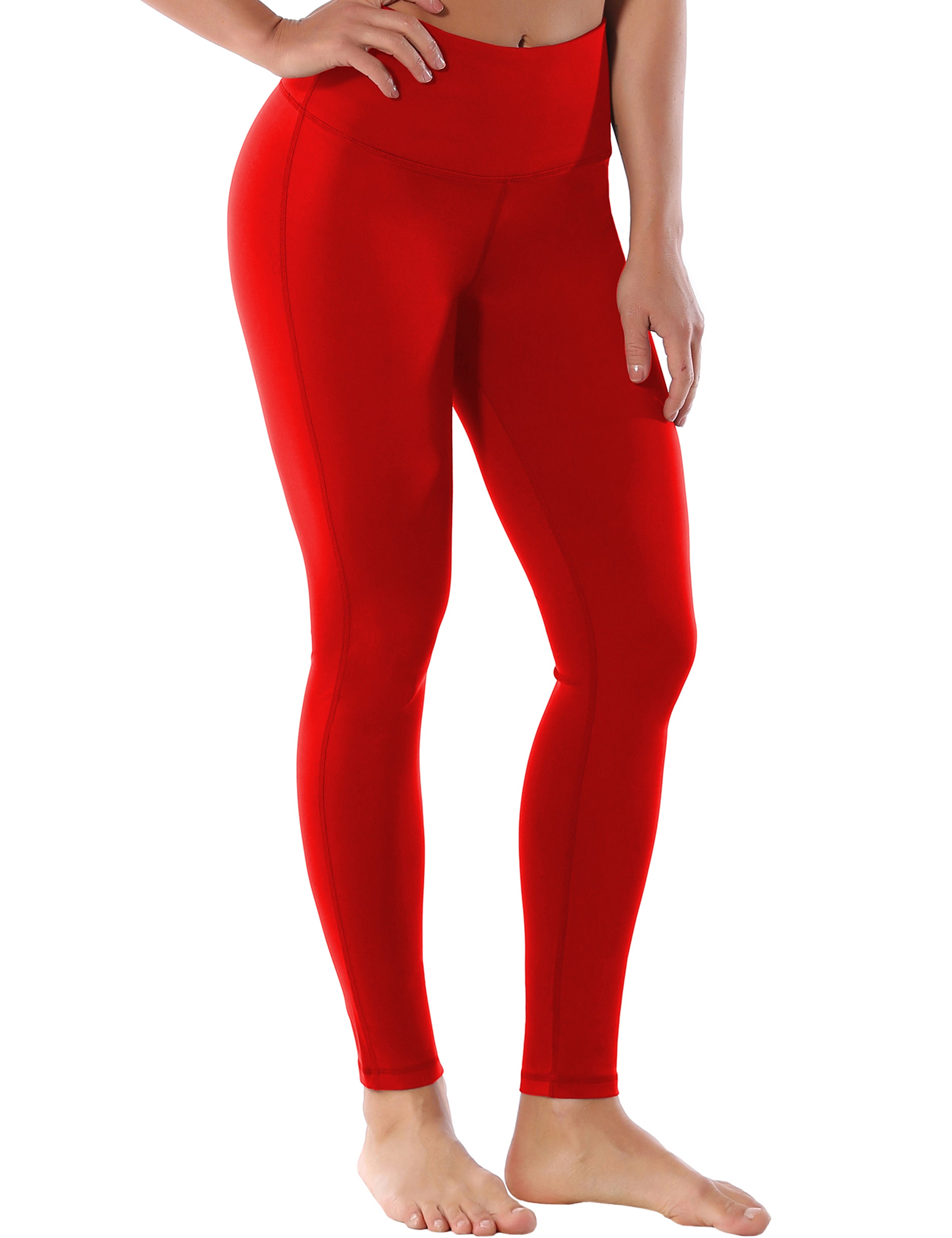 High Waist Side Line Yoga Pants scarlet – bubblelime