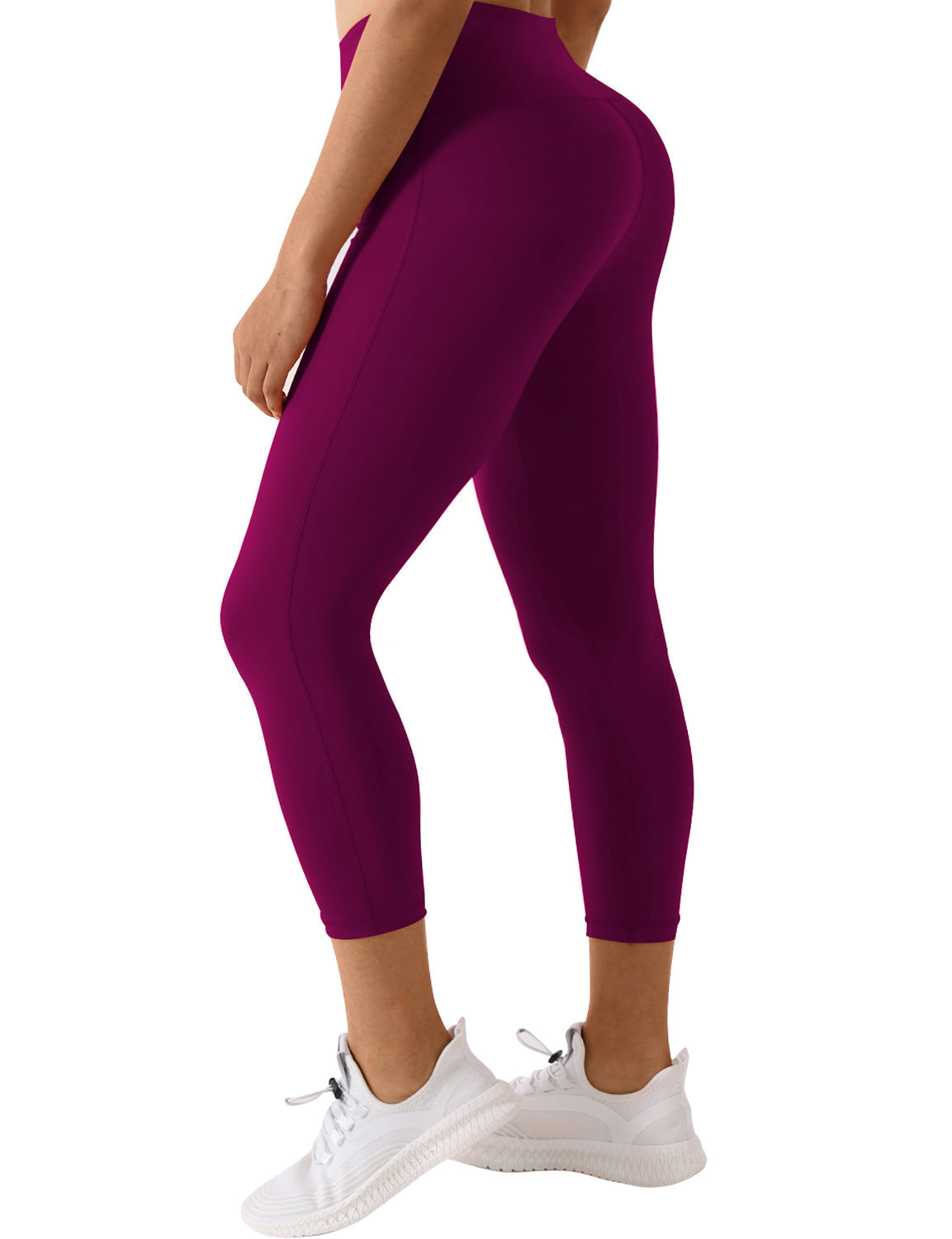 22" High Waist Side Line Capris grapevine 75%Nylon/25%Spandex Fabric doesn't attract lint easily 4-way stretch No see-through Moisture-wicking Tummy control Inner pocket