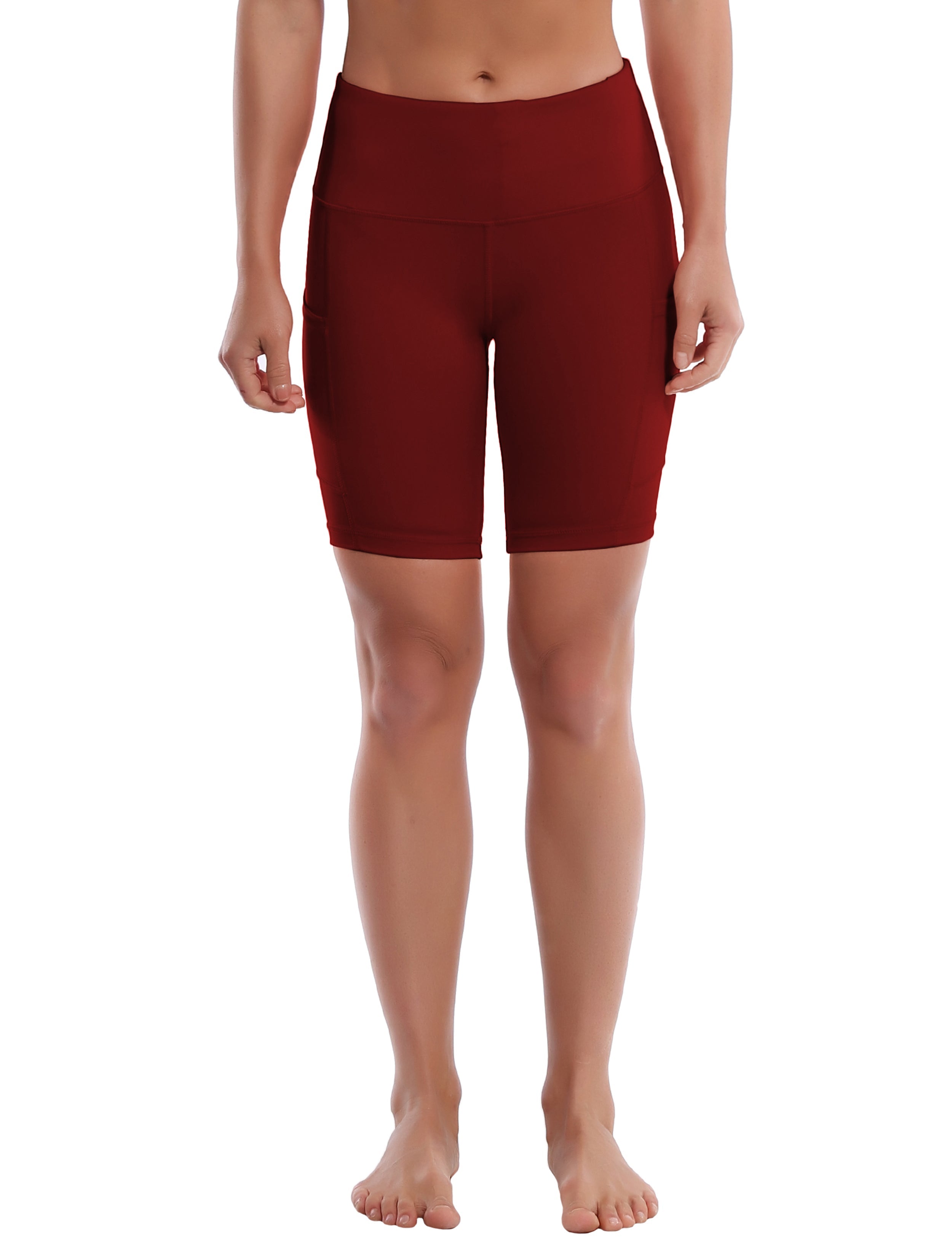 8" Side Pockets Biking Shorts cherryred Sleek, soft, smooth and totally comfortable: our newest style is here. Softest-ever fabric High elasticity High density 4-way stretch Fabric doesn't attract lint easily No see-through Moisture-wicking Machine wash 75% Nylon, 25% Spandex