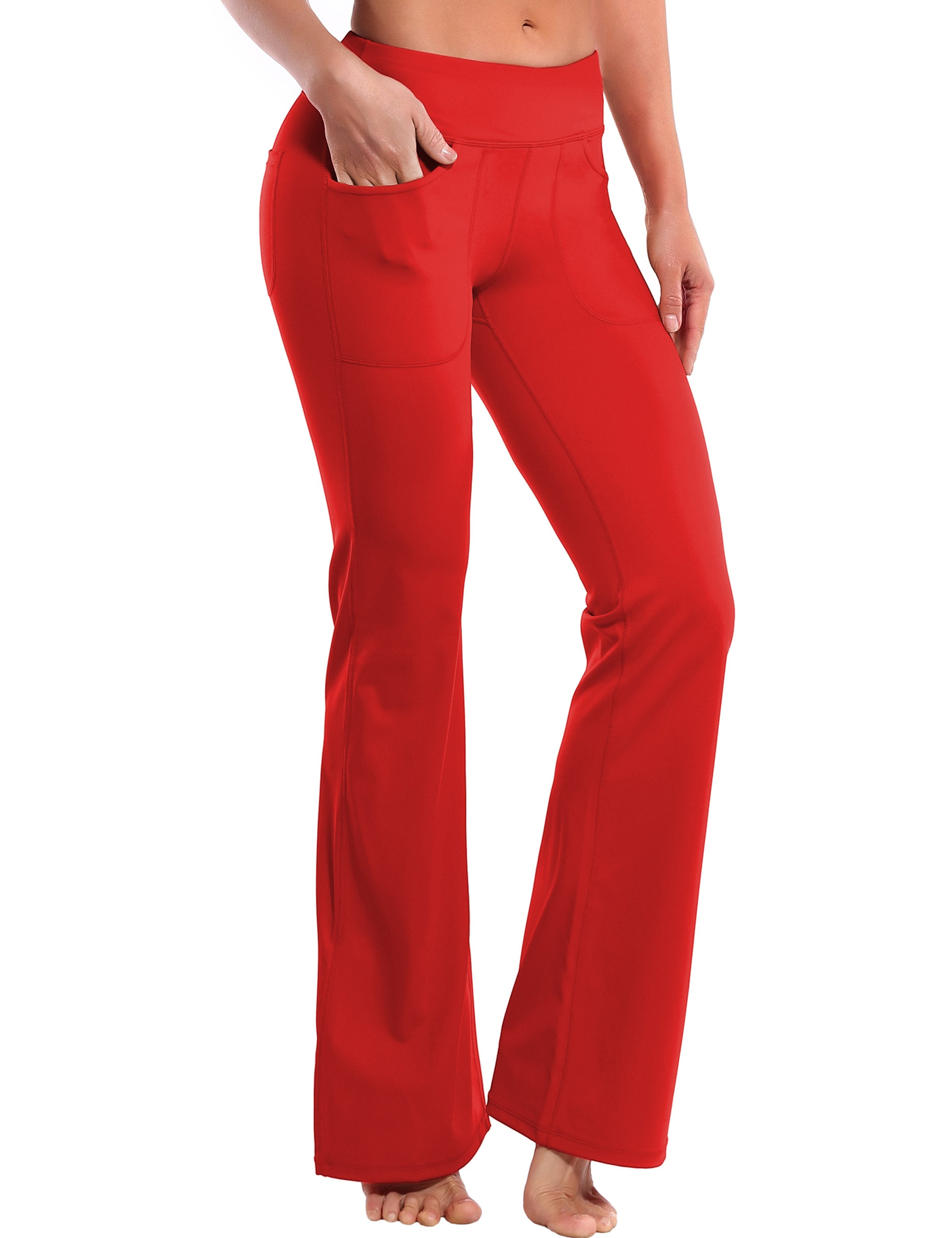 29 31 33 35 Bootcut Leggings with Pockets scarlet ins – bubblelime