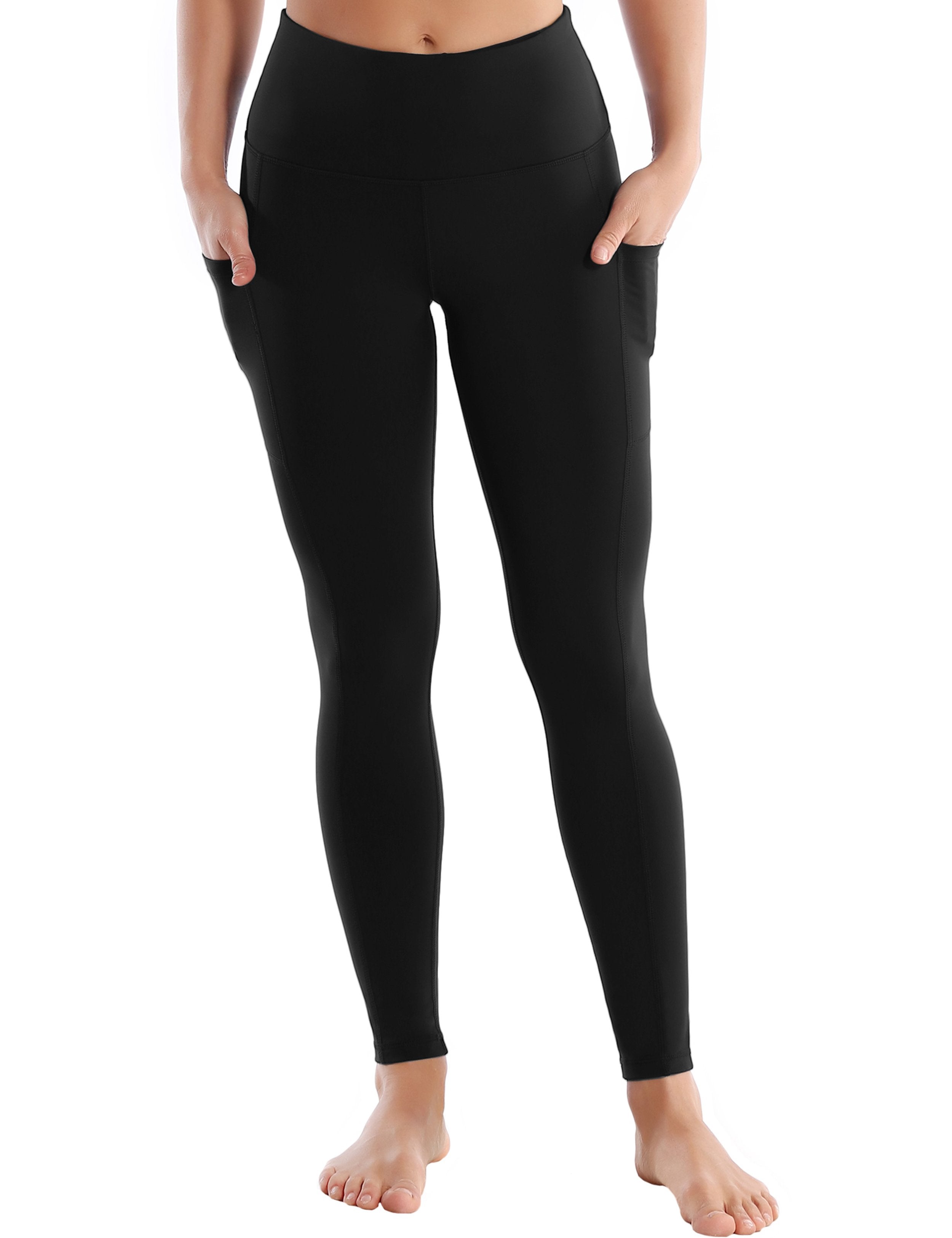 Hip Line Side Pockets Running Pants black Sexy Hip Line Side Pockets 75%Nylon/25%Spandex Fabric doesn't attract lint easily 4-way stretch No see-through Moisture-wicking Tummy control Inner pocket Two lengths