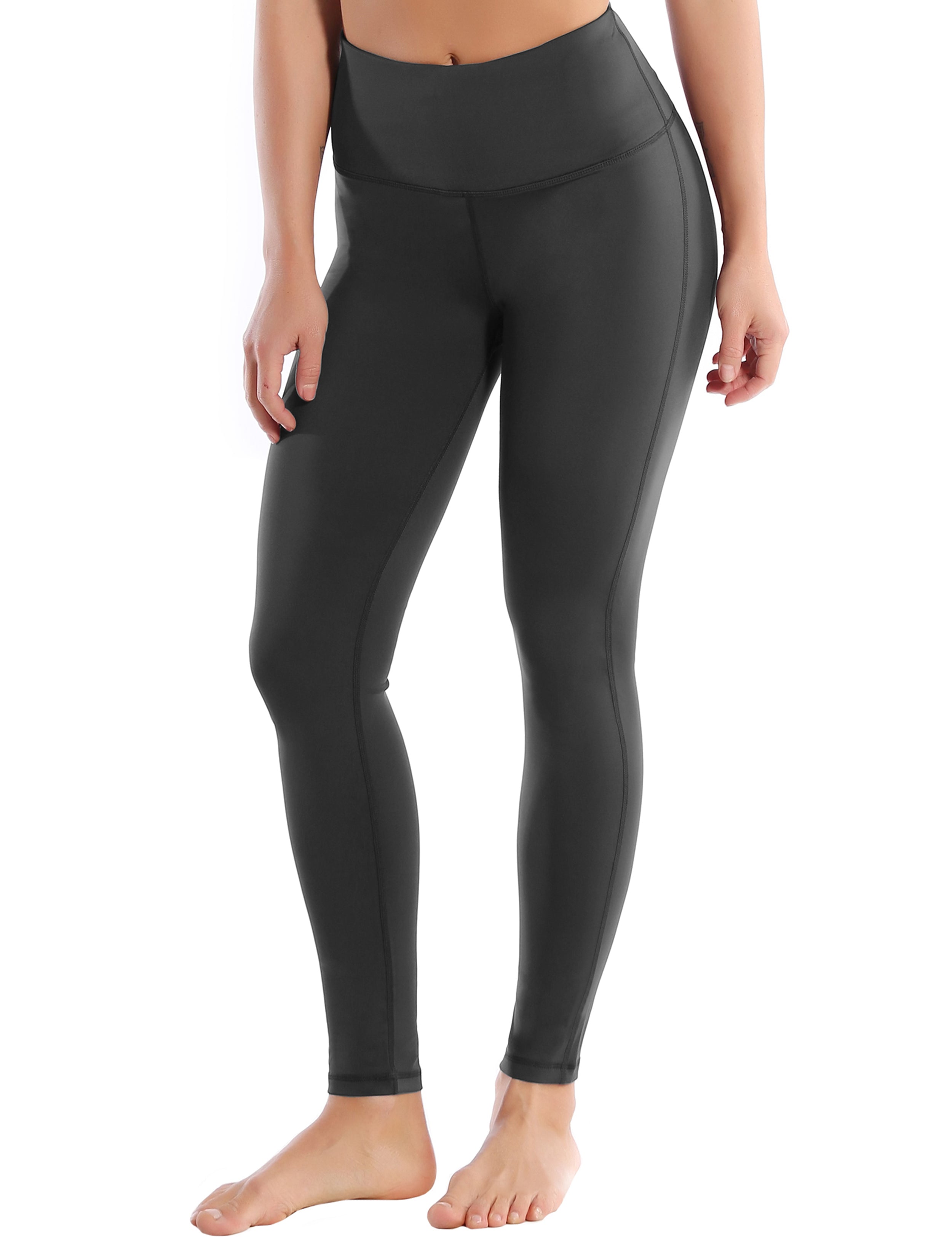 High Waist Side Line Pilates Pants shadowcharcoal Side Line is Make Your Legs Look Longer and Thinner 75%Nylon/25%Spandex Fabric doesn't attract lint easily 4-way stretch No see-through Moisture-wicking Tummy control Inner pocket Two lengths