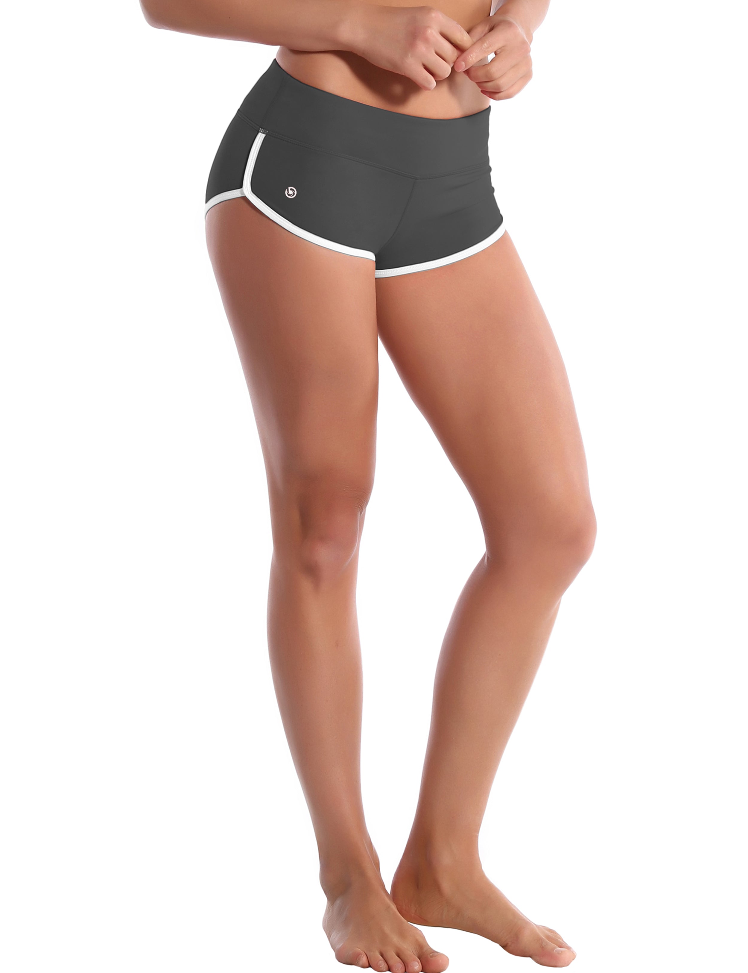 Sexy Booty Yoga Shorts shadowcharcoal Sleek, soft, smooth and totally comfortable: our newest sexy style is here. Softest-ever fabric High elasticity High density 4-way stretch Fabric doesn't attract lint easily No see-through Moisture-wicking Machine wash 75%Nylon/25%Spandex