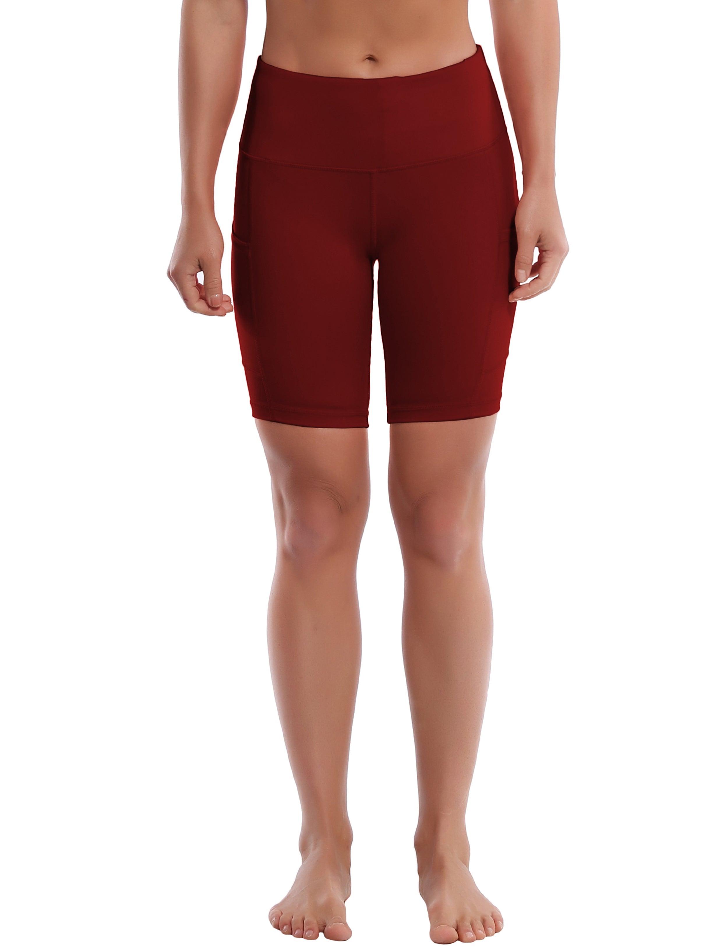 8" Side Pockets yogastudio Shorts cherryred Sleek, soft, smooth and totally comfortable: our newest style is here. Softest-ever fabric High elasticity High density 4-way stretch Fabric doesn't attract lint easily No see-through Moisture-wicking Machine wash 75% Nylon, 25% Spandex