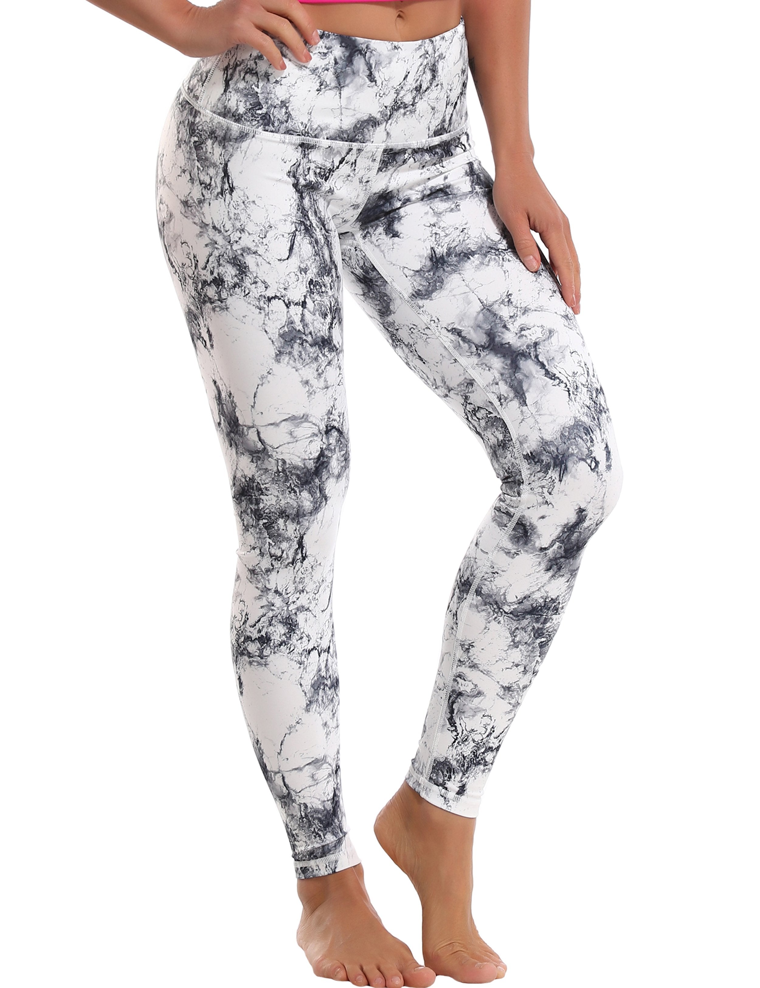 High Waist Gym Pants arabescato 82%Polyester/18%Spandex Fabric doesn't attract lint easily 4-way stretch No see-through Moisture-wicking Tummy control Inner pocket