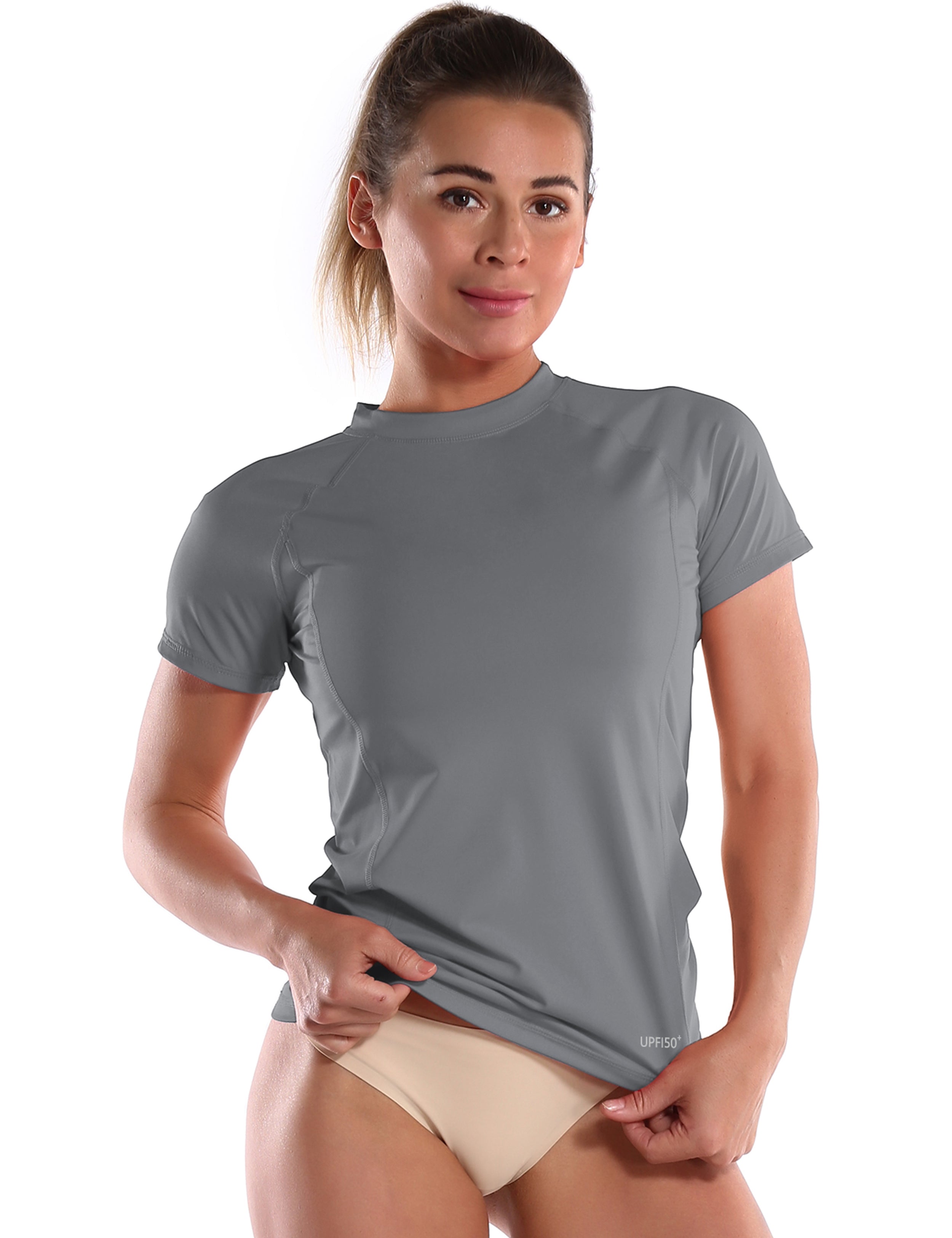 Short Sleeve UPF 50+Rashguard gray_Pilates
