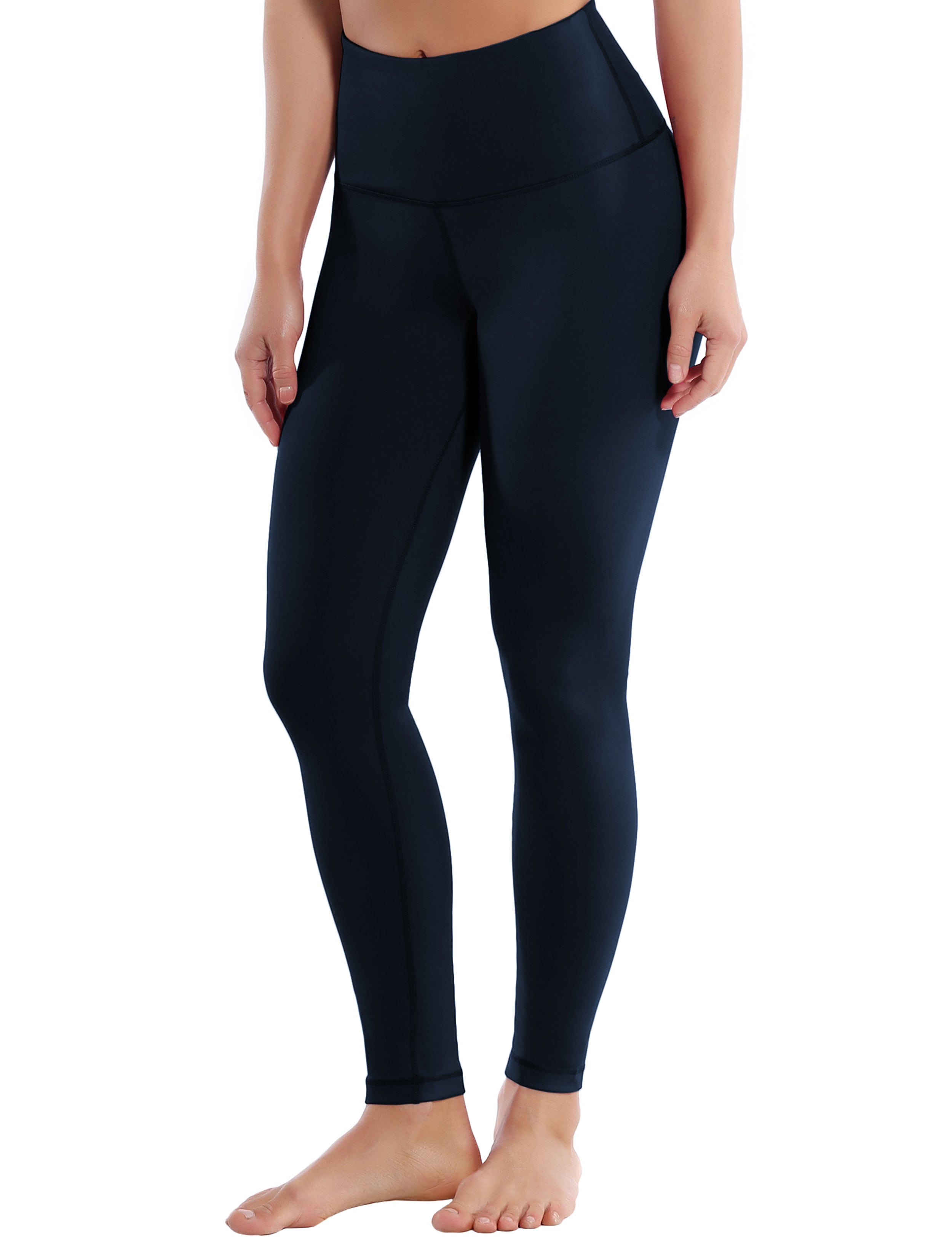 High Waist Biking Pants darknavy 75%Nylon/25%Spandex Fabric doesn't attract lint easily 4-way stretch No see-through Moisture-wicking Tummy control Inner pocket Four lengths