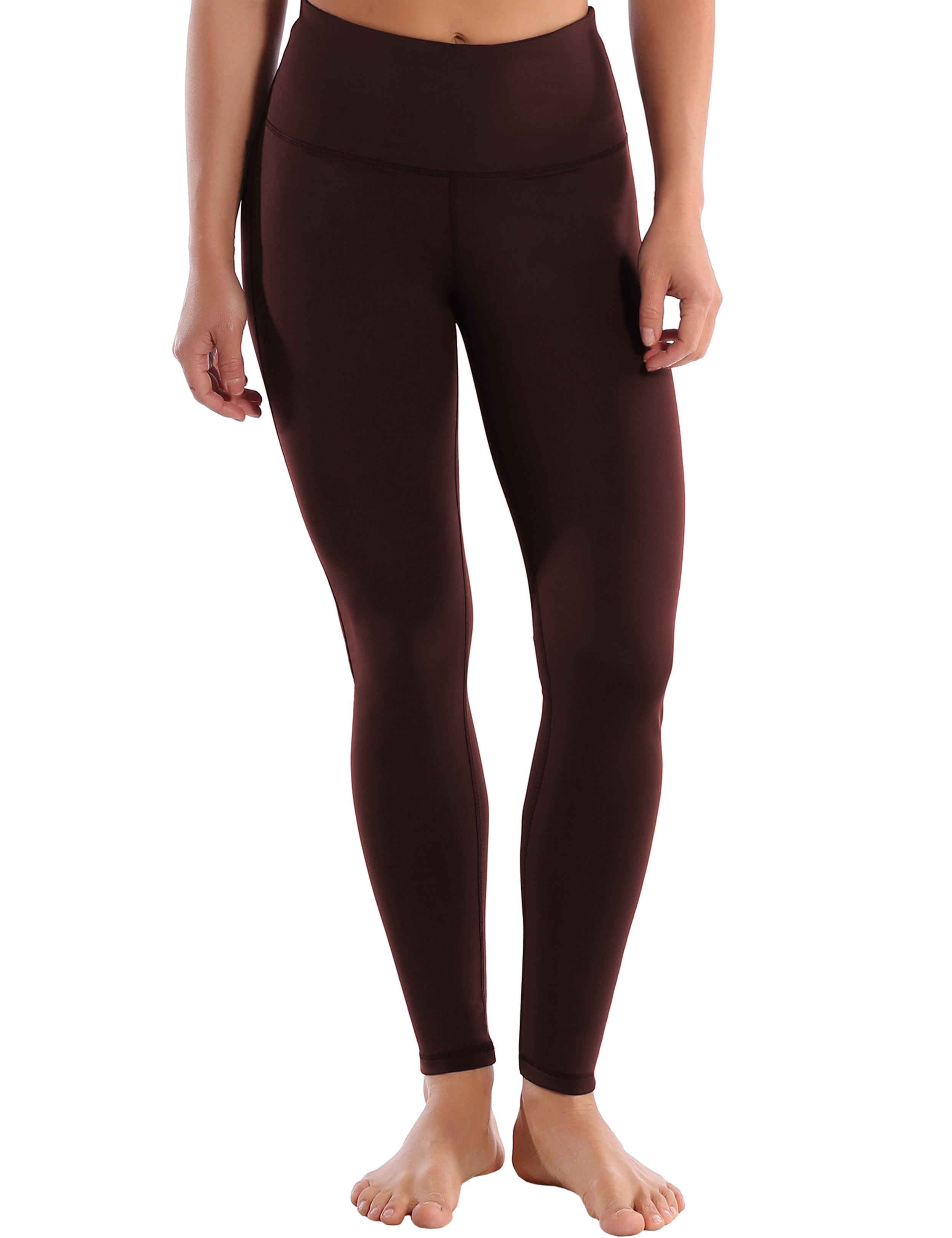 High Waist Side Line Gym Pants mahoganymaroon Side Line is Make Your Legs Look Longer and Thinner 75%Nylon/25%Spandex Fabric doesn't attract lint easily 4-way stretch No see-through Moisture-wicking Tummy control Inner pocket Two lengths