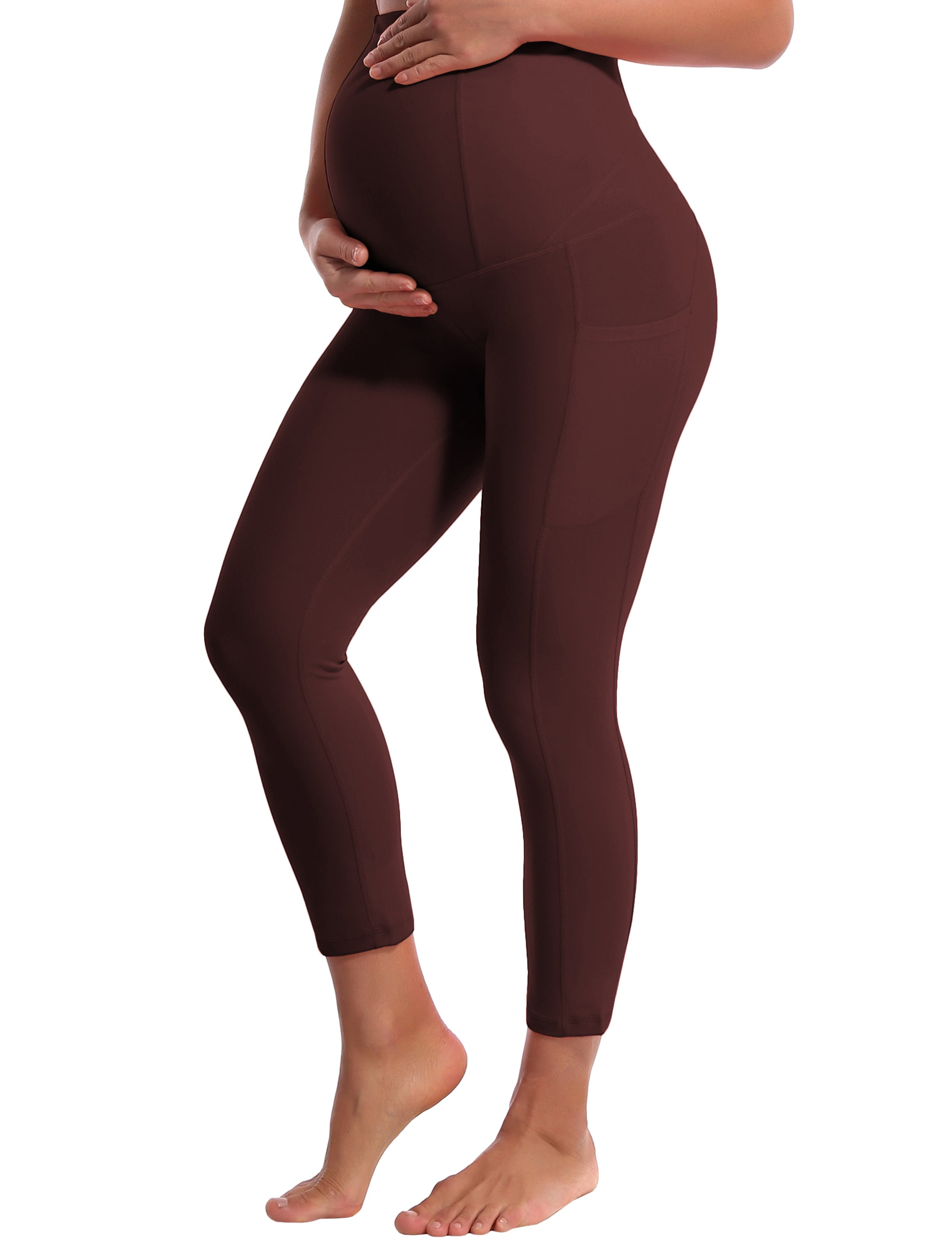 22" Side Pockets Maternity Golf Pants mahoganymaroon 87%Nylon/13%Spandex Softest-ever fabric High elasticity 4-way stretch Fabric doesn't attract lint easily No see-through Moisture-wicking Machine wash