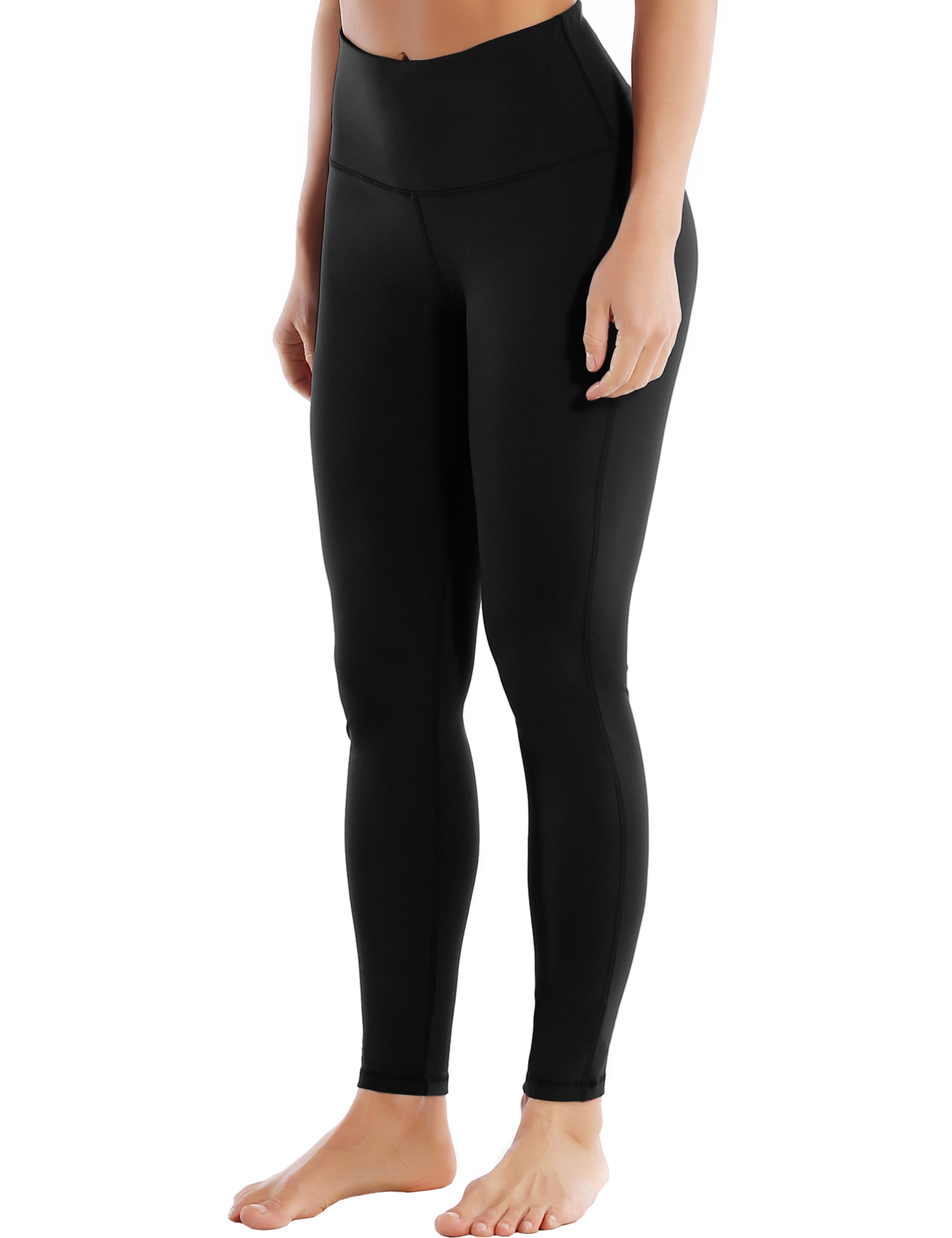 High Waist Side Line Gym Pants black Side Line is Make Your Legs Look Longer and Thinner 75%Nylon/25%Spandex Fabric doesn't attract lint easily 4-way stretch No see-through Moisture-wicking Tummy control Inner pocket Two lengths