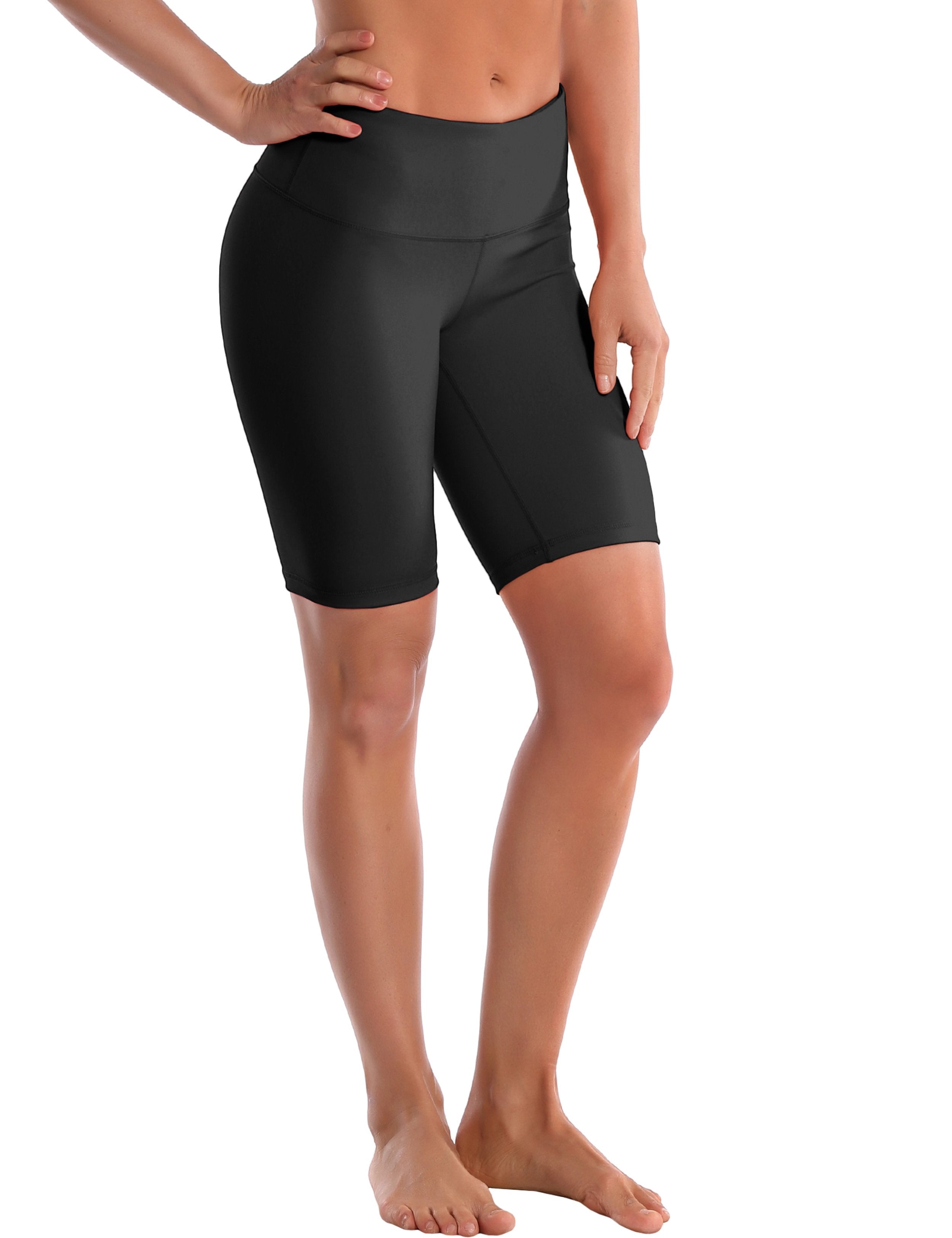 8" High Waist Tall Size Shorts black Sleek, soft, smooth and totally comfortable: our newest style is here. Softest-ever fabric High elasticity High density 4-way stretch Fabric doesn't attract lint easily No see-through Moisture-wicking Machine wash 75% Nylon, 25% Spandex