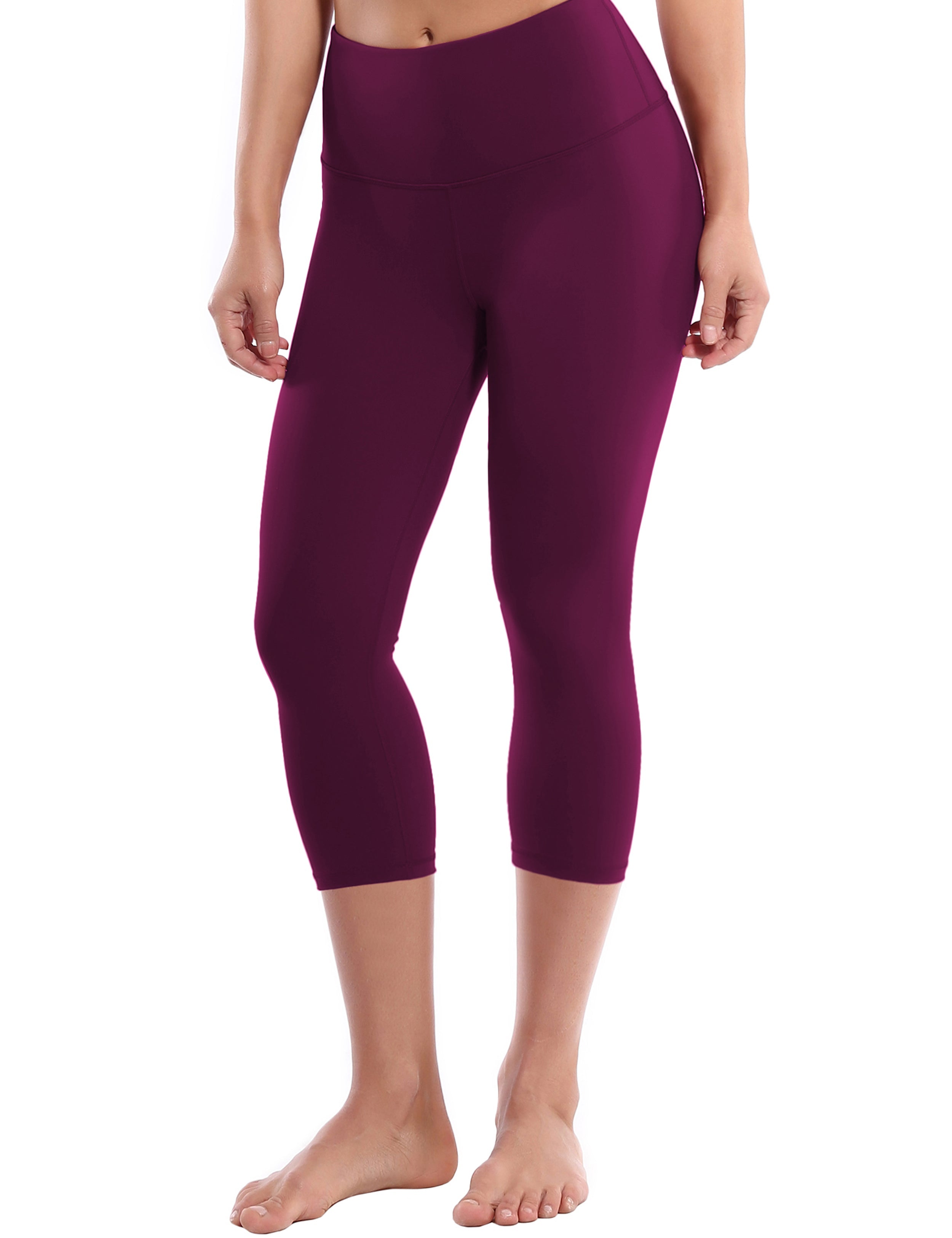 19" High Waist Crop Tight Capris grapevine 75%Nylon/25%Spandex Fabric doesn't attract lint easily 4-way stretch No see-through Moisture-wicking Tummy control Inner pocket