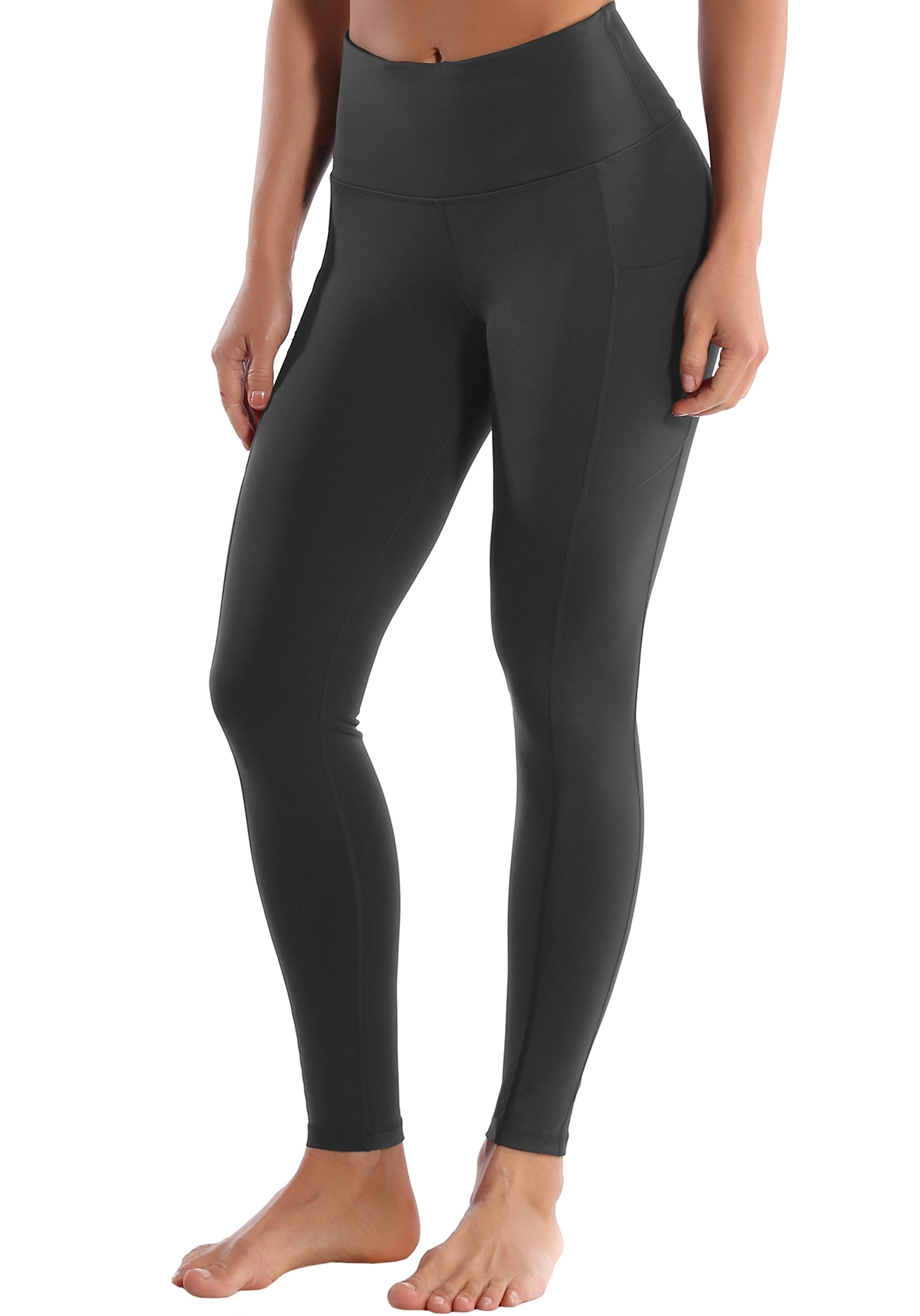 Hip Line Side Pockets Running Pants shadowcharcoal Sexy Hip Line Side Pockets 75%Nylon/25%Spandex Fabric doesn't attract lint easily 4-way stretch No see-through Moisture-wicking Tummy control Inner pocket Two lengths