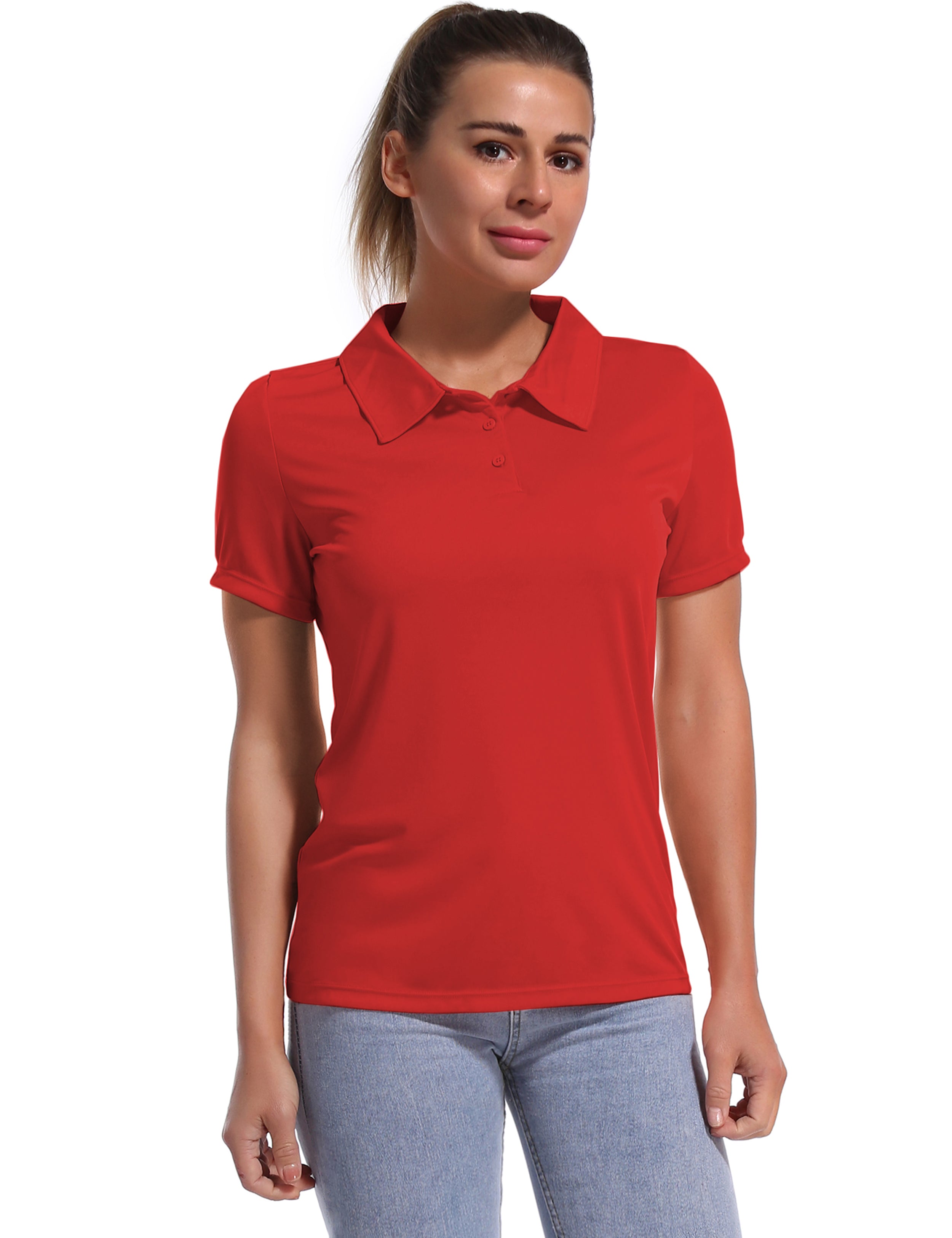 Short Sleeve Slim Fit Polo Shirt red_yoga