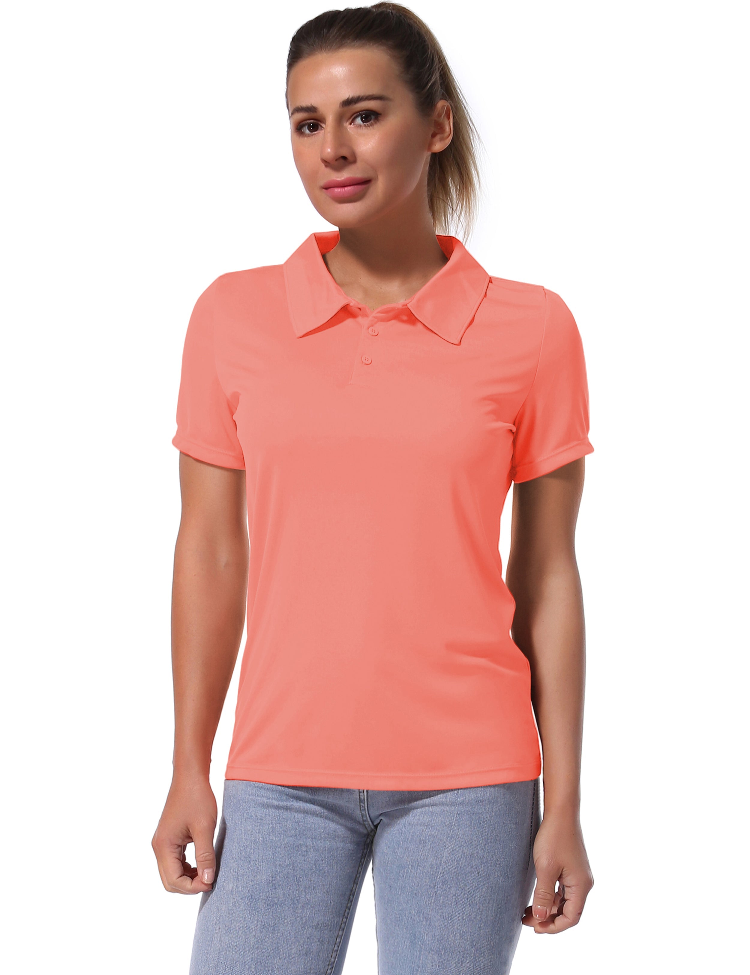 Short Sleeve Slim Fit Polo Shirt coral_Jogging