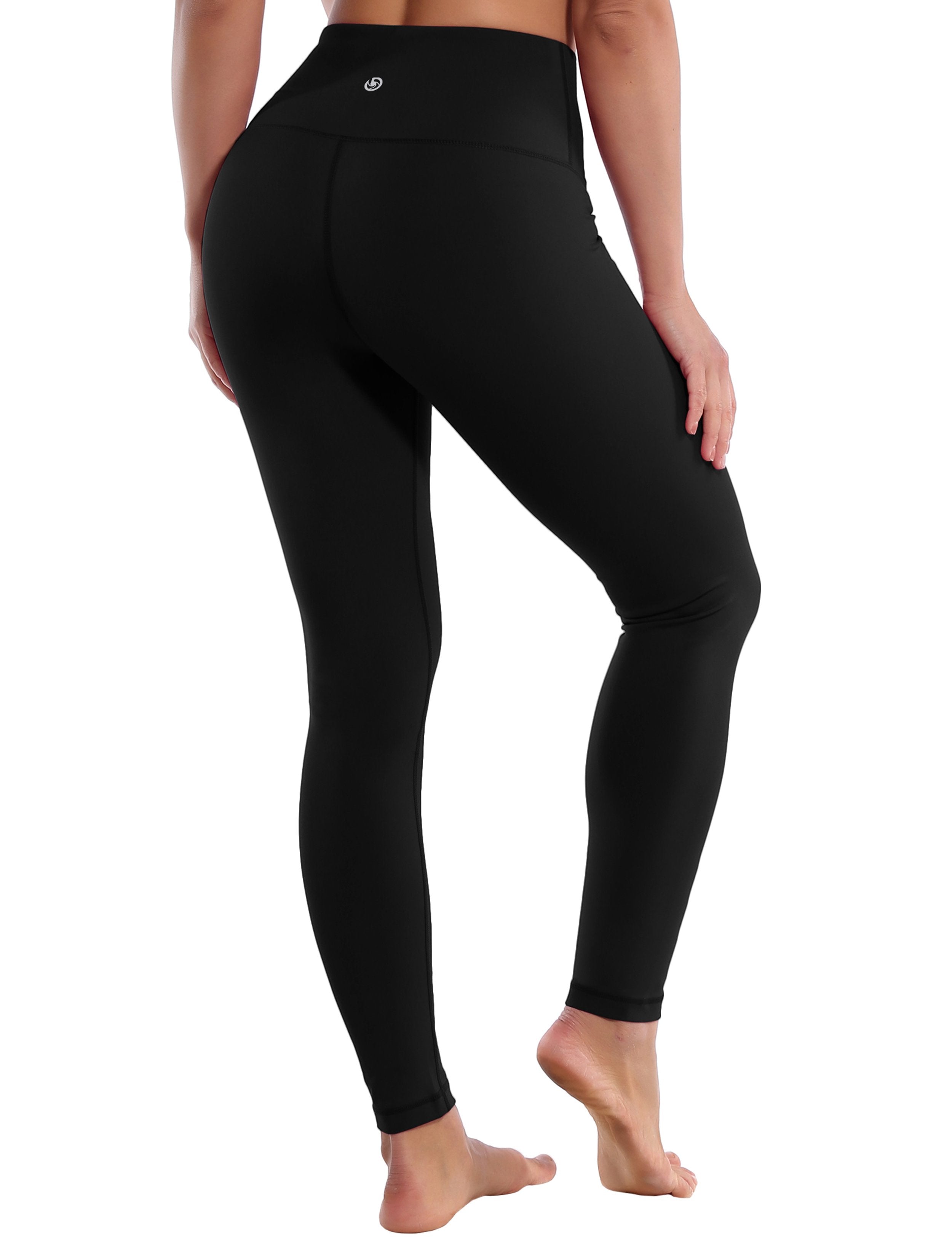 High Waist Running Pants black 75%Nylon/25%Spandex Fabric doesn't attract lint easily 4-way stretch No see-through Moisture-wicking Tummy control Inner pocket Four lengths