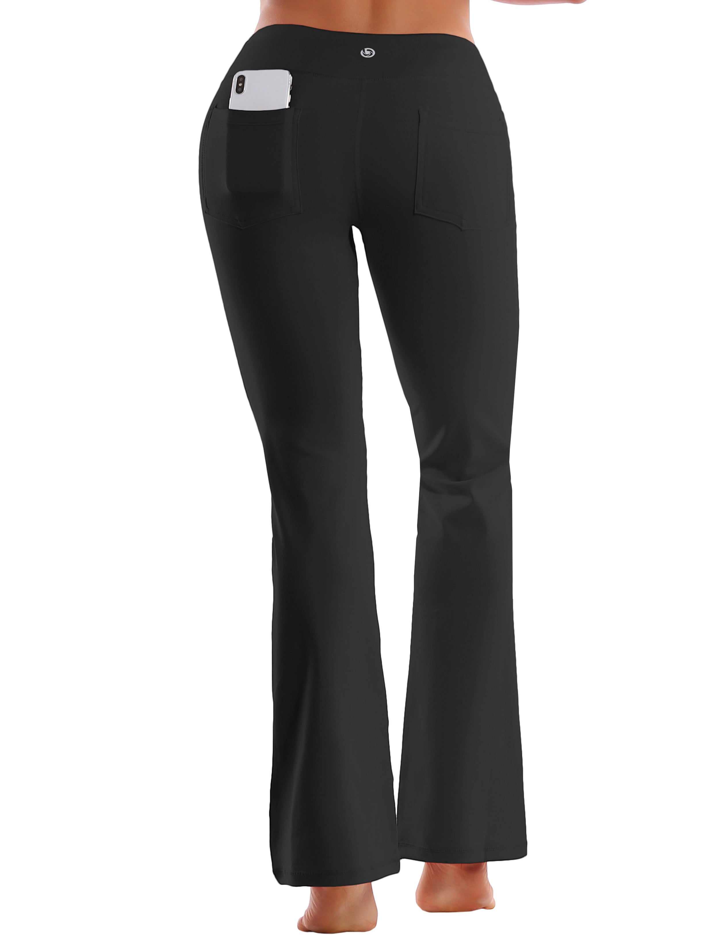 29" 31" 33" 35" 37" Back Pockets Bootcut Leggings black_Running