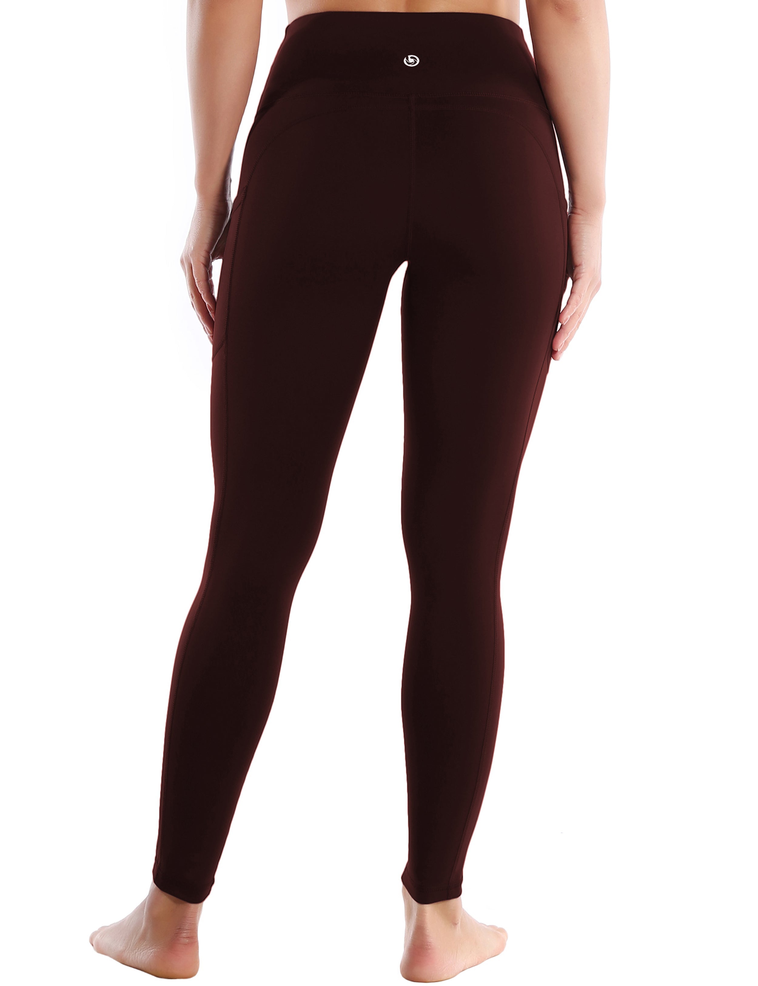 Hip Line Side Pockets Jogging Pants mahoganymaroon Sexy Hip Line Side Pockets 75%Nylon/25%Spandex Fabric doesn't attract lint easily 4-way stretch No see-through Moisture-wicking Tummy control Inner pocket Two lengths