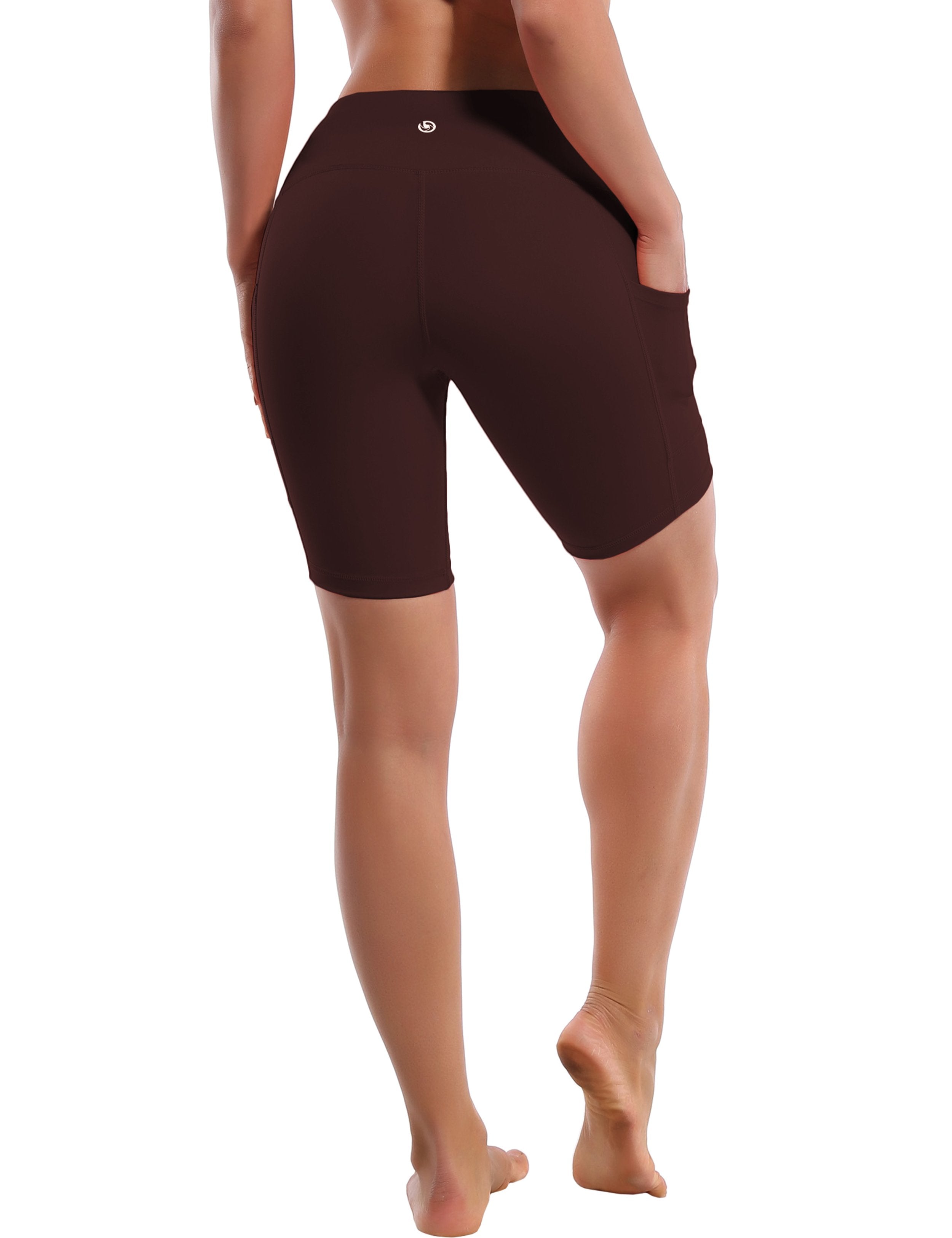 8" Side Pockets Jogging Shorts mahoganymaroon Sleek, soft, smooth and totally comfortable: our newest style is here. Softest-ever fabric High elasticity High density 4-way stretch Fabric doesn't attract lint easily No see-through Moisture-wicking Machine wash 75% Nylon, 25% Spandex