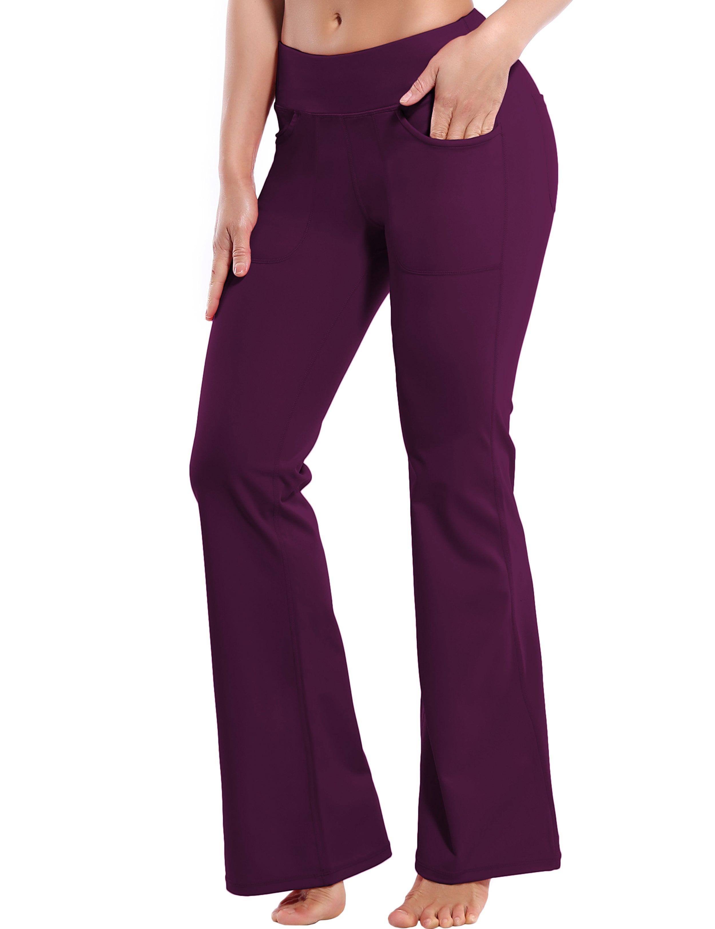 29 31 33 35 Bootcut Leggings with Pockets grapevine – bubblelime