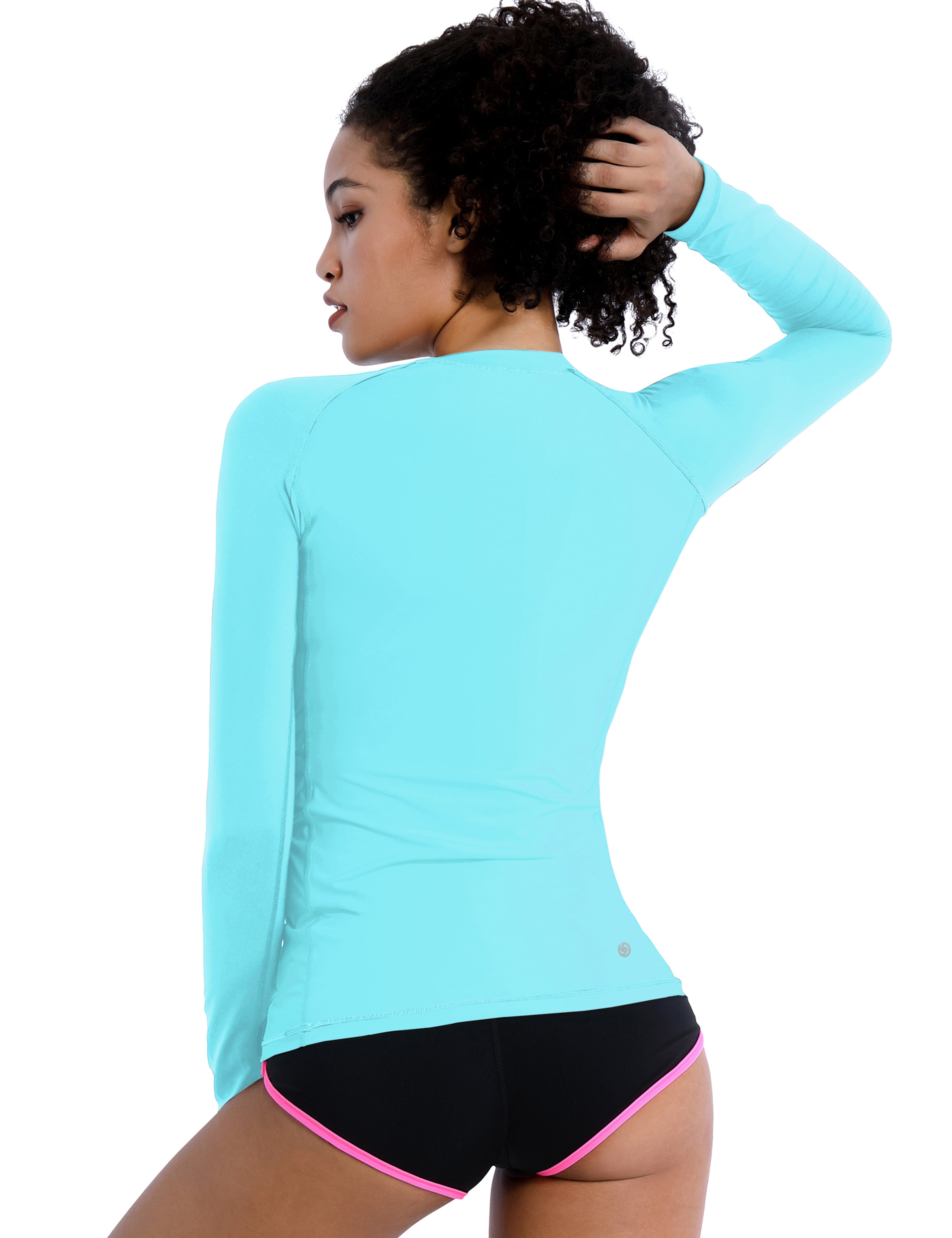 Long Sleeve UPF 50+ Rashguard blue 84%Polyester/16%Spandex Fitted design Dries ultra-fast UV Protection: UPF 50 sun protection