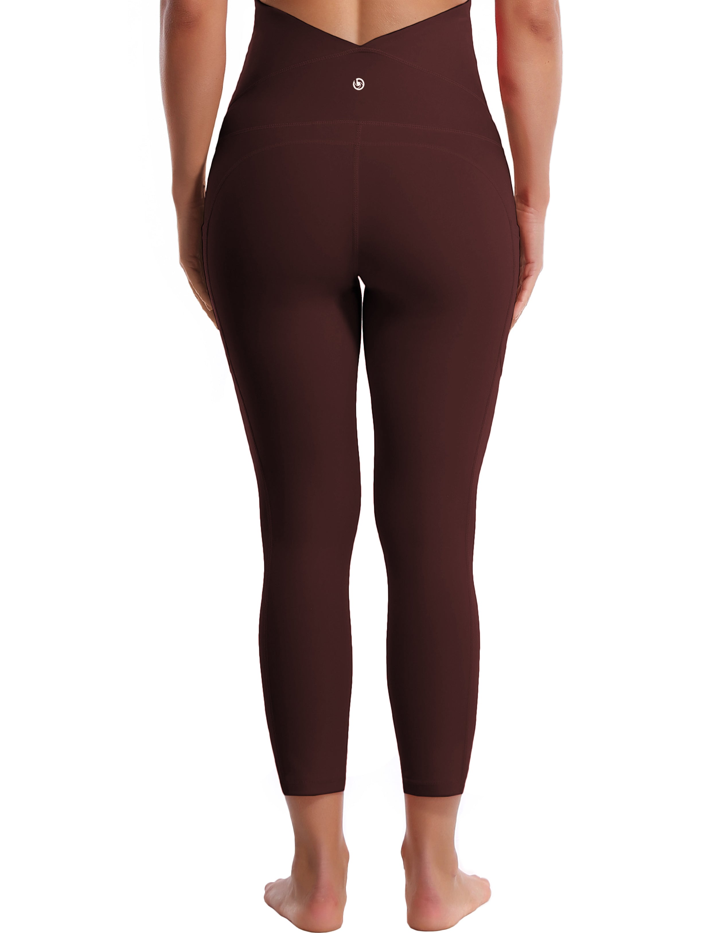 22" Side Pockets Maternity Gym Pants mahoganymaroon 87%Nylon/13%Spandex Softest-ever fabric High elasticity 4-way stretch Fabric doesn't attract lint easily No see-through Moisture-wicking Machine wash
