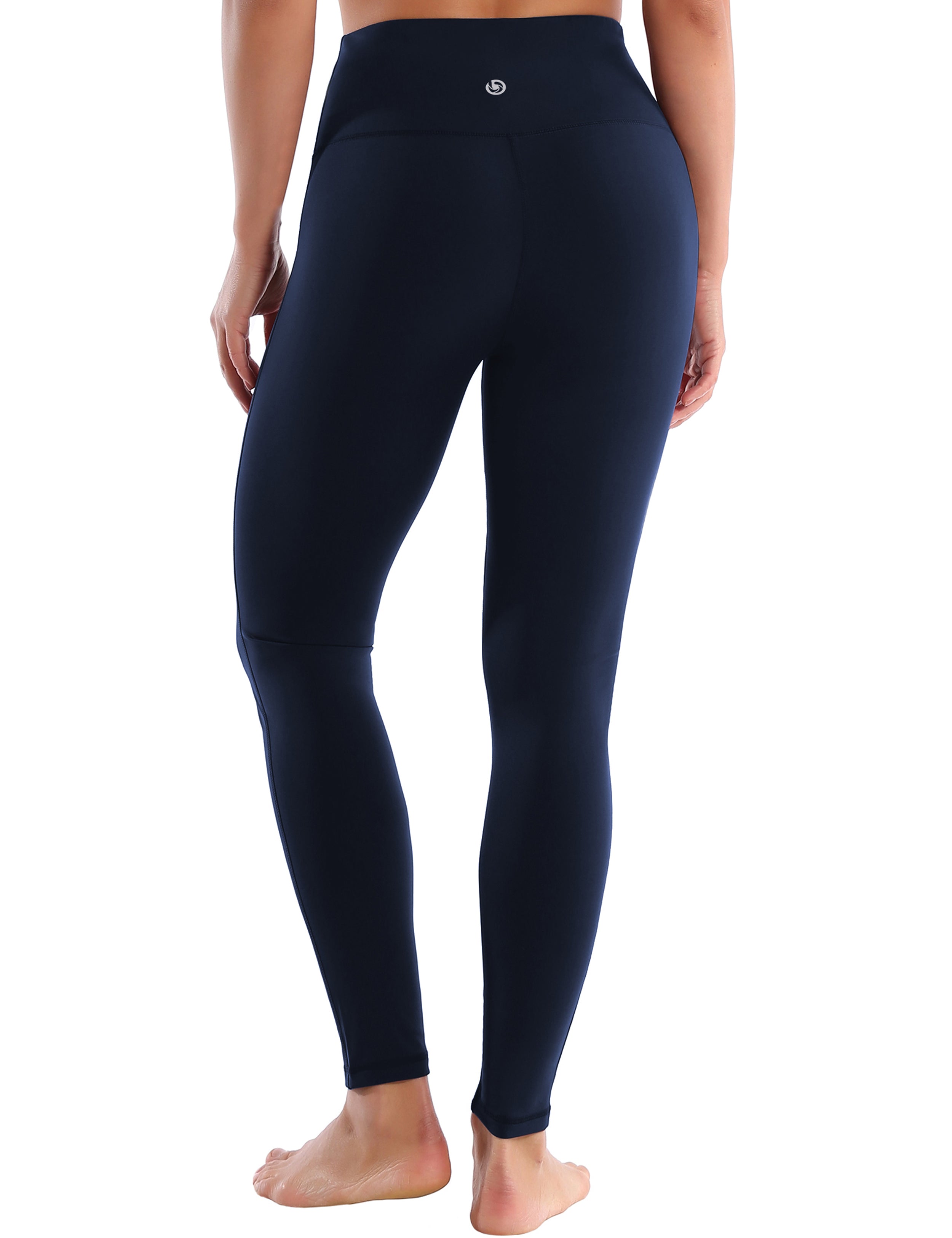 High Waist Side Line Yoga Pants darknavy Side Line is Make Your Legs Look Longer and Thinner 75%Nylon/25%Spandex Fabric doesn't attract lint easily 4-way stretch No see-through Moisture-wicking Tummy control Inner pocket Two lengths