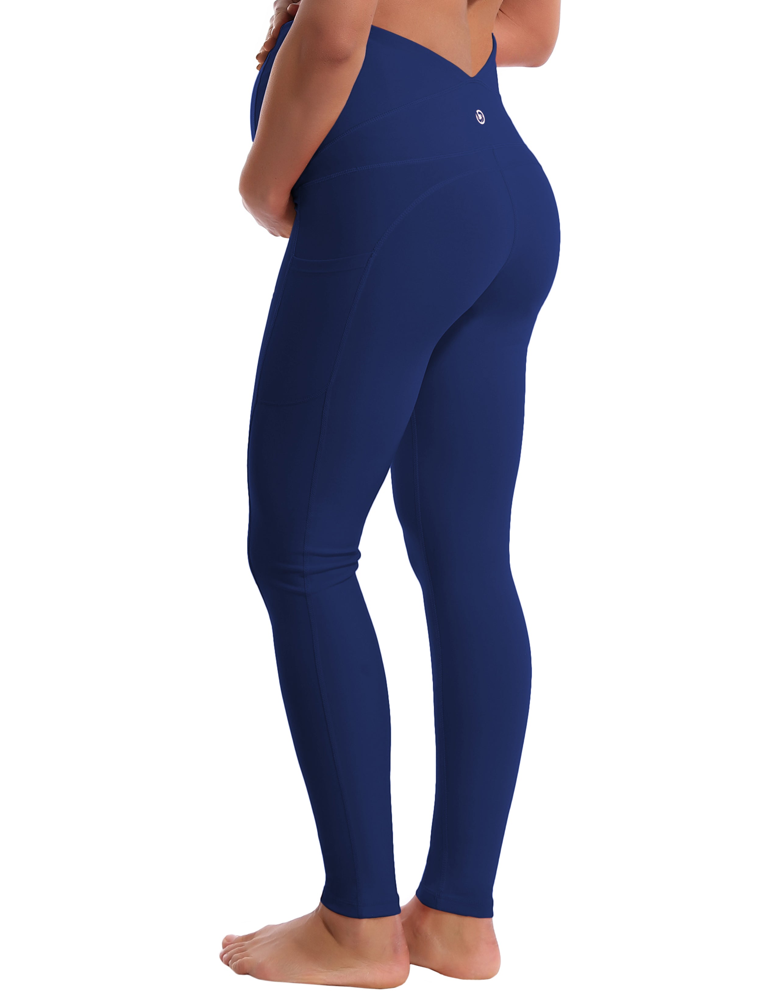 26" Side Pockets Maternity Tall Size Pants navy 87%Nylon/13%Spandex Softest-ever fabric High elasticity 4-way stretch Fabric doesn't attract lint easily No see-through Moisture-wicking Machine wash
