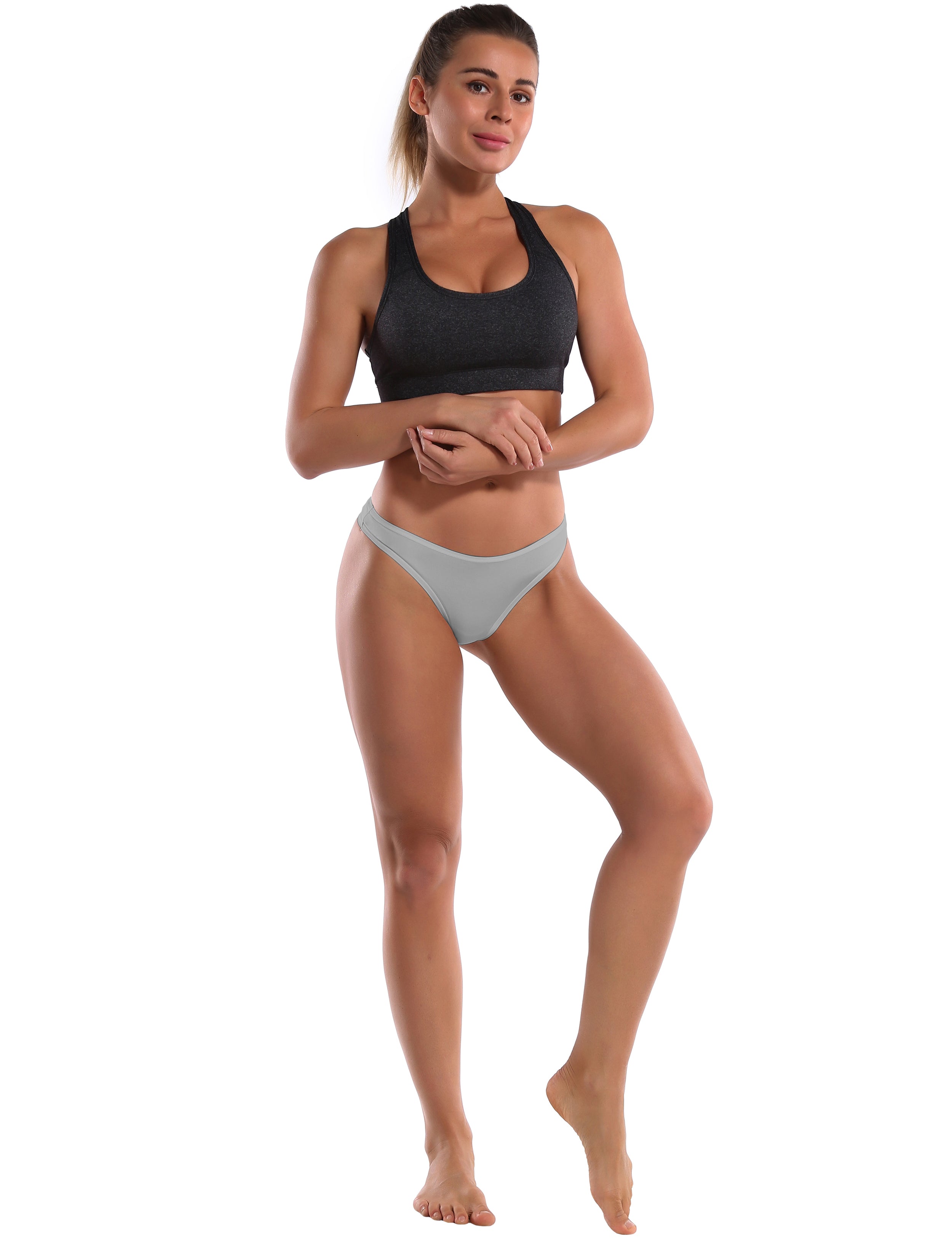 Super Soft Modal Sports Thongs underwear lightgray_Pilates – bubblelime