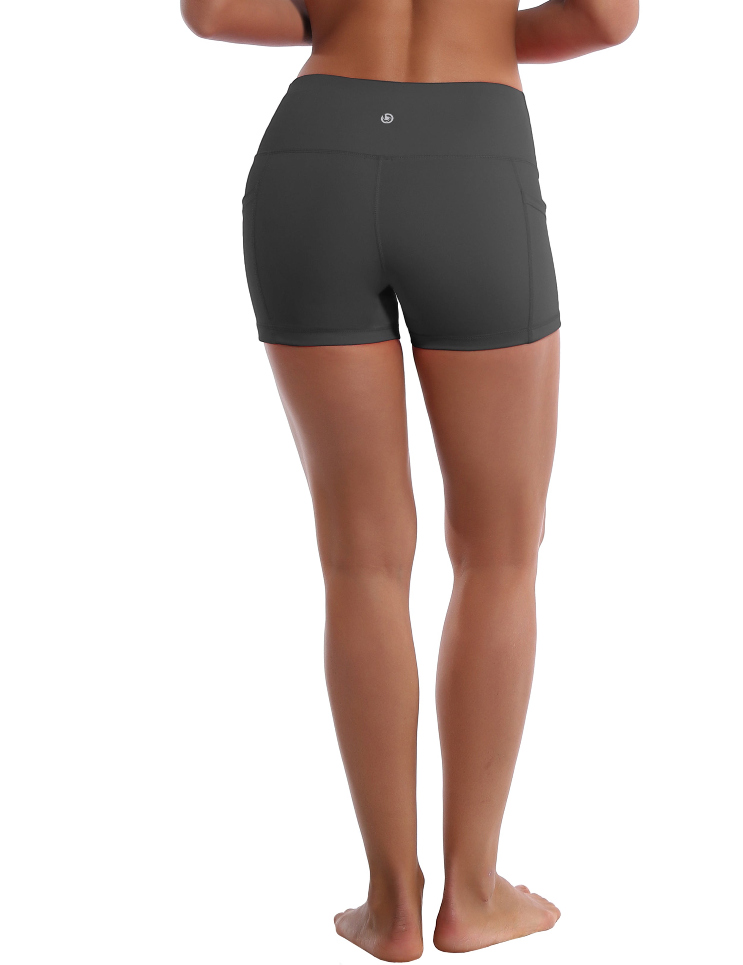 2.5" Side Pockets Jogging Shorts shadowcharcoal Sleek, soft, smooth and totally comfortable: our newest sexy style is here. Softest-ever fabric High elasticity High density 4-way stretch Fabric doesn't attract lint easily No see-through Moisture-wicking Machine wash 78% Polyester, 22% Spandex