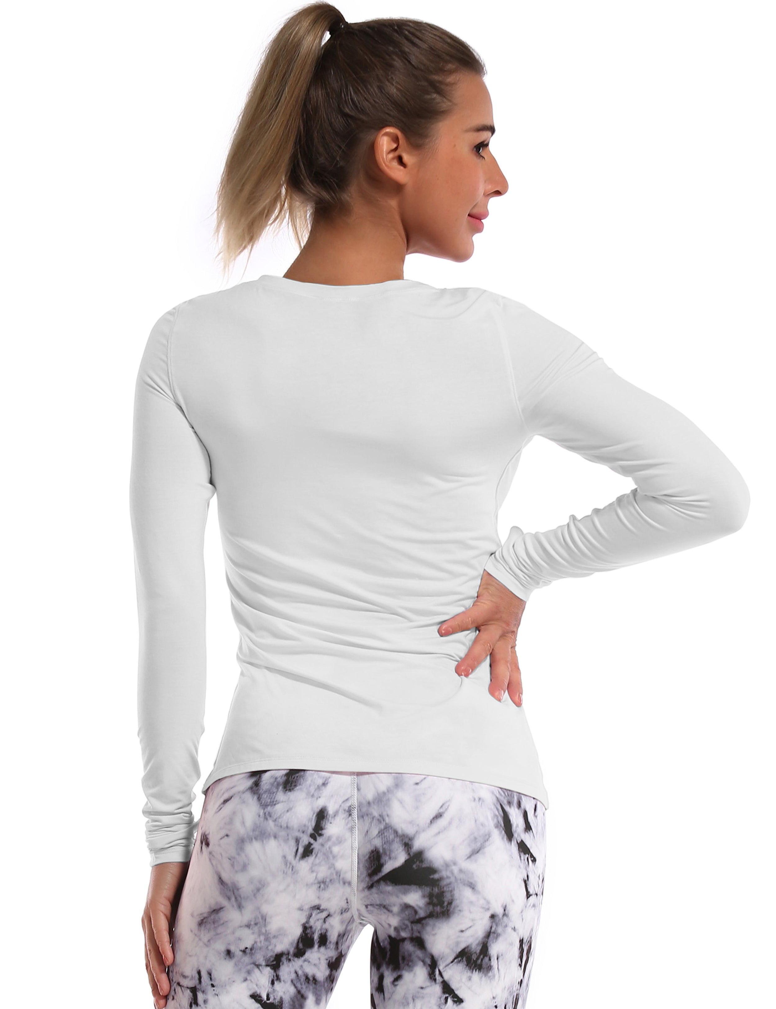 Athlete Long Sleeve Tops lightgray Designed for On the Move Slim fit 93%Modal/7%Spandex Four-way stretch Naturally breathable Super-Soft, Modal Fabric