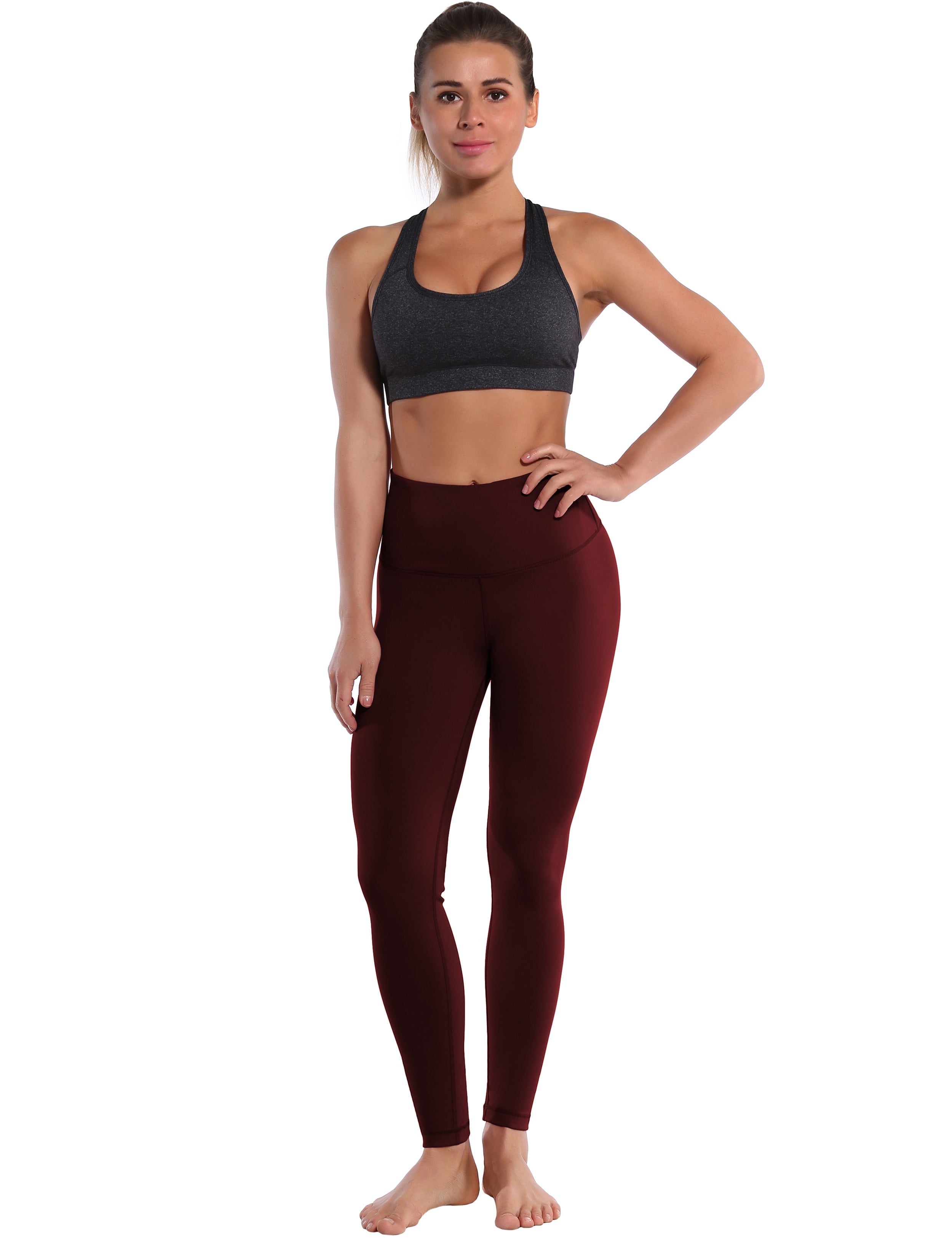 High Waist Golf Pants cherryred 75%Nylon/25%Spandex Fabric doesn't attract lint easily 4-way stretch No see-through Moisture-wicking Tummy control Inner pocket Four lengths