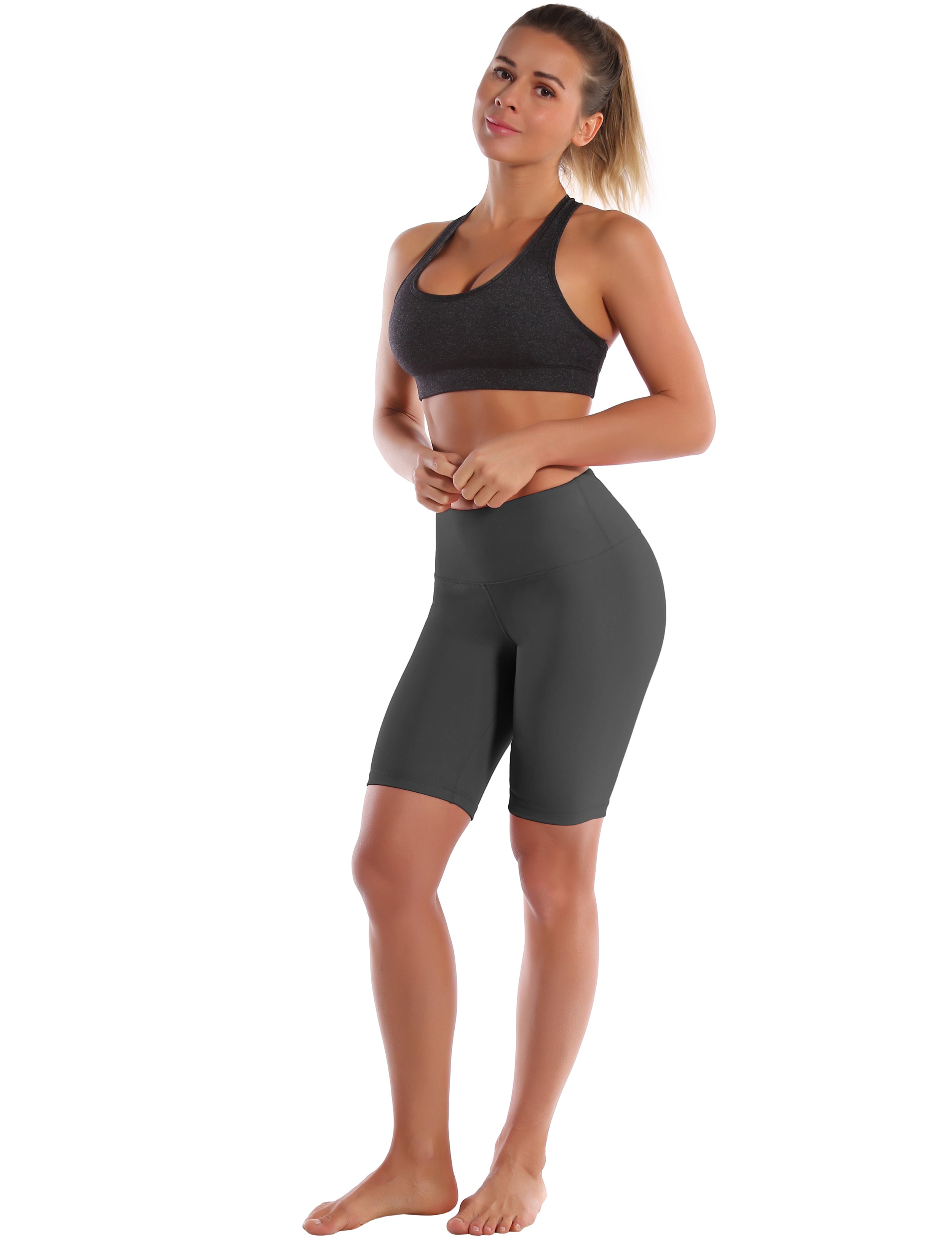 8" High Waist yogastudio Shorts shadowcharcoal Sleek, soft, smooth and totally comfortable: our newest style is here. Softest-ever fabric High elasticity High density 4-way stretch Fabric doesn't attract lint easily No see-through Moisture-wicking Machine wash 75% Nylon, 25% Spandex