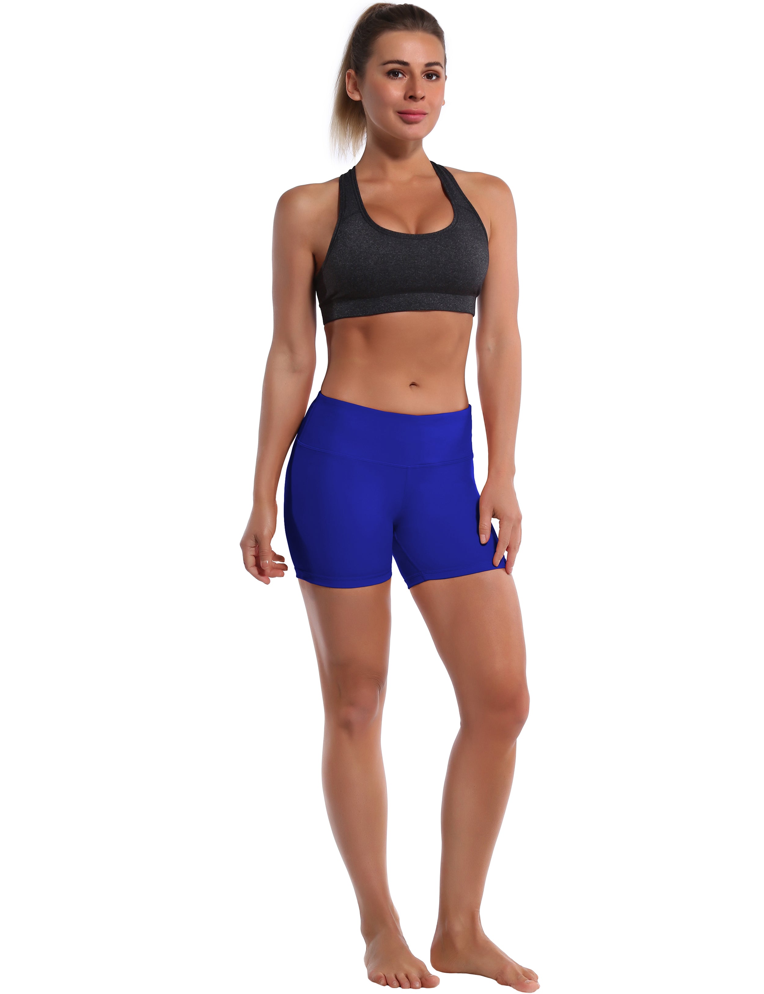 4" Biking Shorts navy Sleek, soft, smooth and totally comfortable: our newest style is here. Softest-ever fabric High elasticity High density 4-way stretch Fabric doesn't attract lint easily No see-through Moisture-wicking Machine wash 75% Nylon, 25% Spandex
