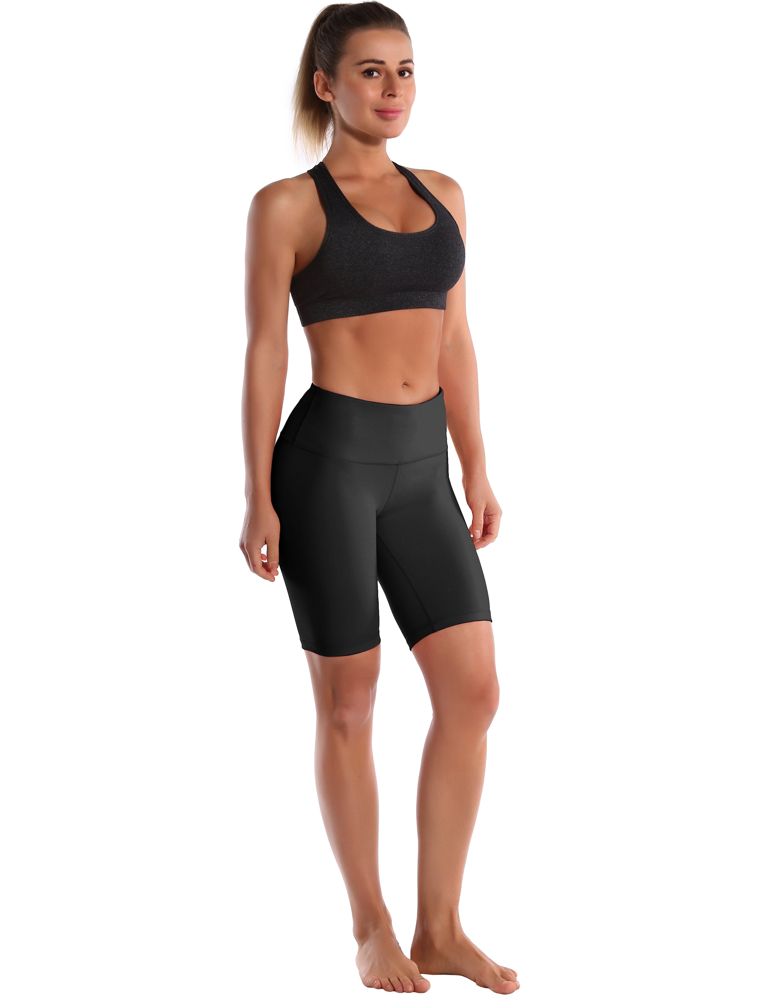 8" High Waist Running Shorts black Sleek, soft, smooth and totally comfortable: our newest style is here. Softest-ever fabric High elasticity High density 4-way stretch Fabric doesn't attract lint easily No see-through Moisture-wicking Machine wash 75% Nylon, 25% Spandex