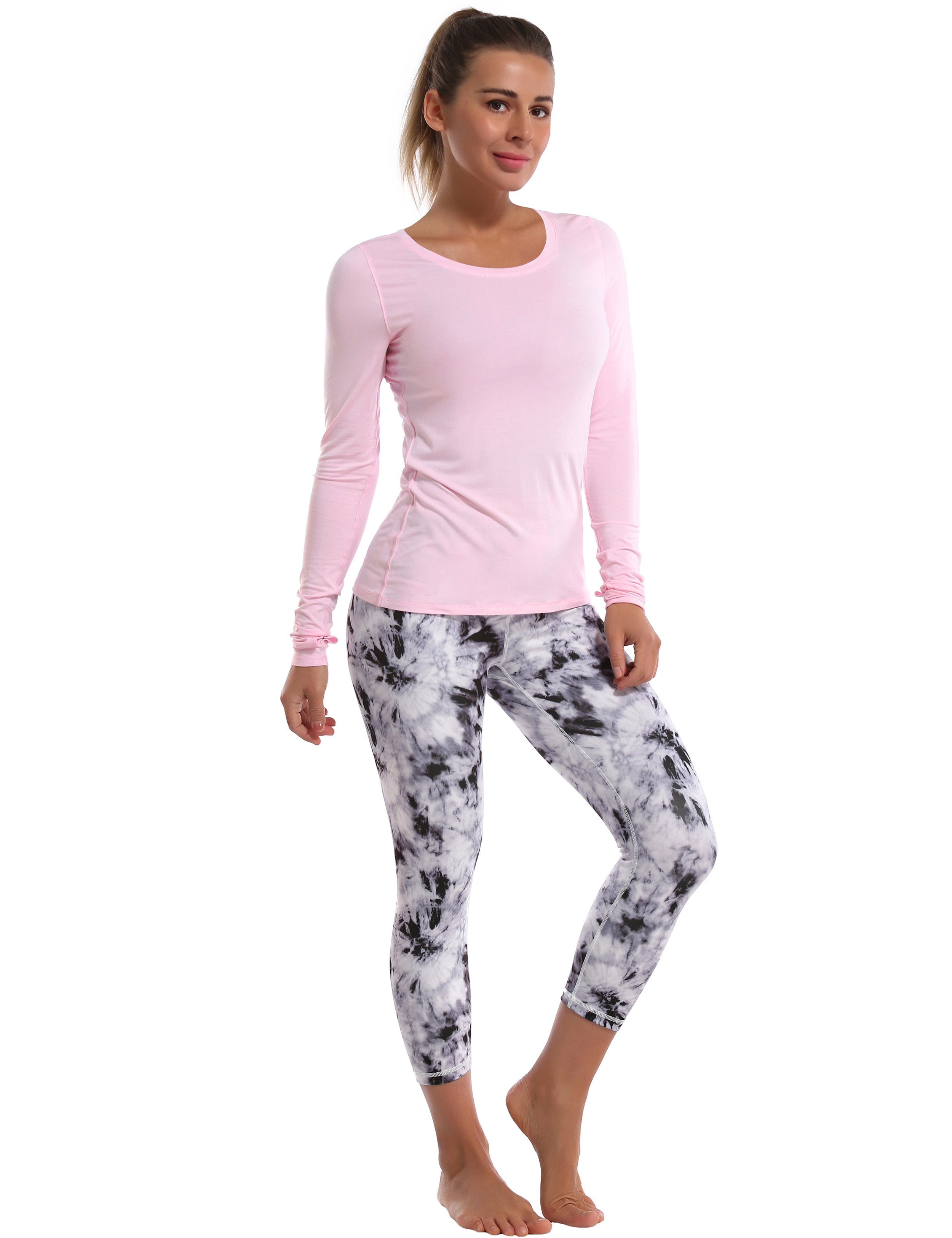 Athlete Long Sleeve Tops lightpink Designed for On the Move Slim fit 93%Modal/7%Spandex Four-way stretch Naturally breathable Super-Soft, Modal Fabric