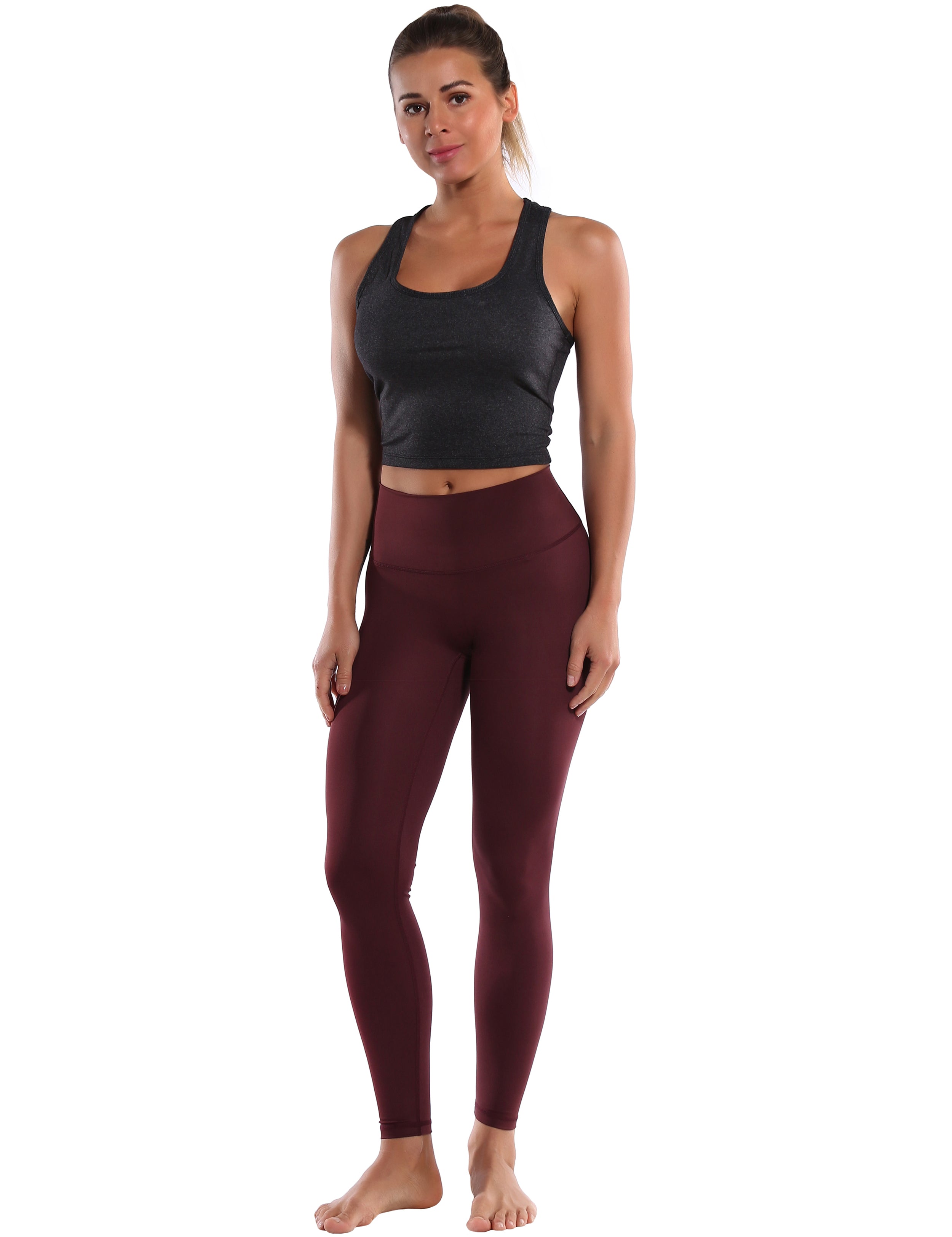 Racerback Athletic Crop Tank Tops heathercharcoal 92%Nylon/8%Spandex(Cotton Soft) Designed for Jogging Tight Fit So buttery soft, it feels weightless Sweat-wicking Four-way stretch Breathable Contours your body Sits below the waistband for moderate, everyday coverage