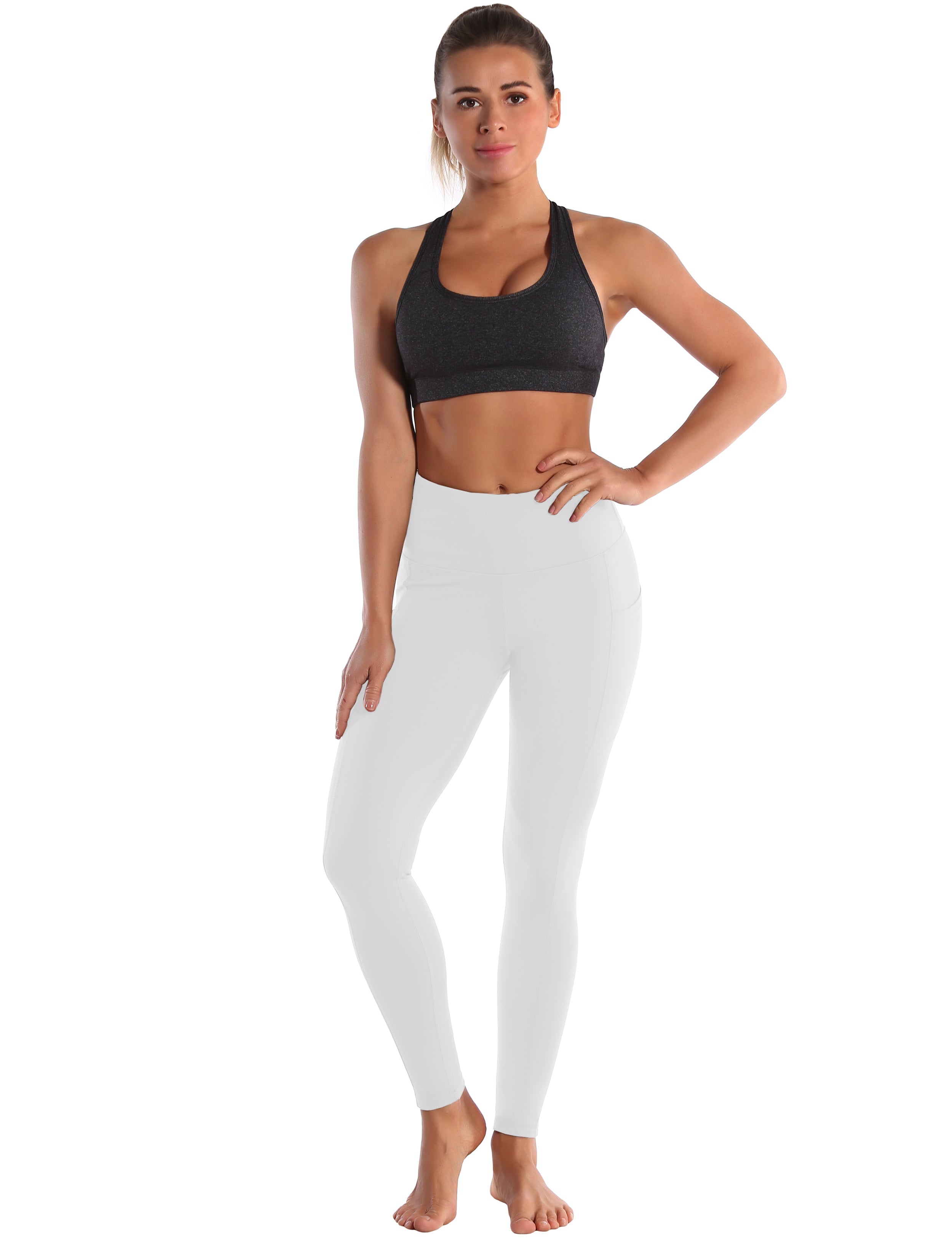Hip Line Side Pockets Biking Pants lightgray Sexy Hip Line Side Pockets 75%Nylon/25%Spandex Fabric doesn't attract lint easily 4-way stretch No see-through Moisture-wicking Tummy control Inner pocket Two lengths