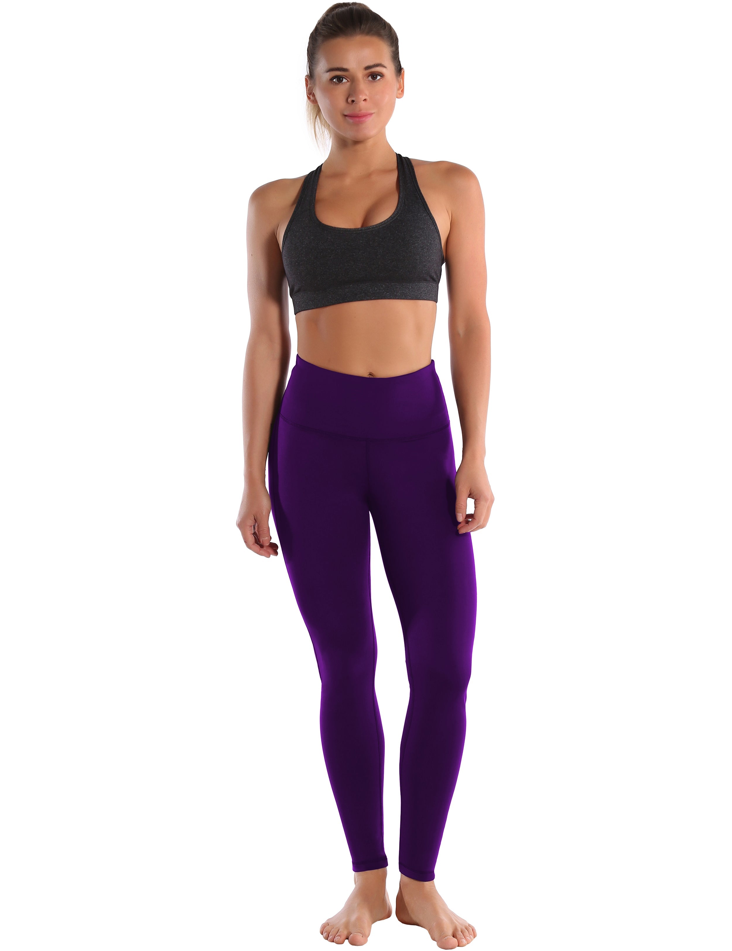 High Waist Side Line Biking Pants eggplantpurple Side Line is Make Your Legs Look Longer and Thinner 75%Nylon/25%Spandex Fabric doesn't attract lint easily 4-way stretch No see-through Moisture-wicking Tummy control Inner pocket Two lengths