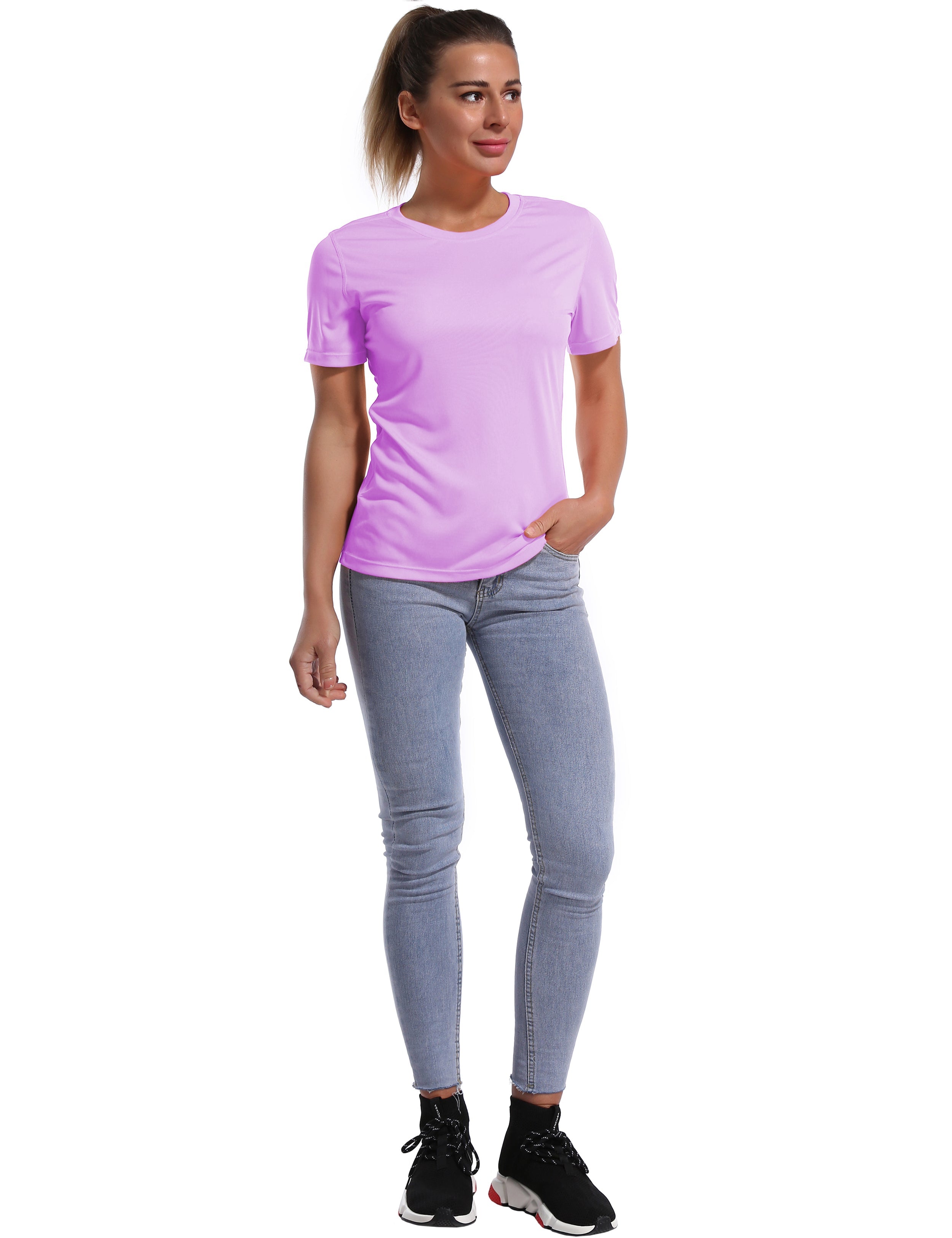 Short Sleeve Athletic Shirts purple_Running