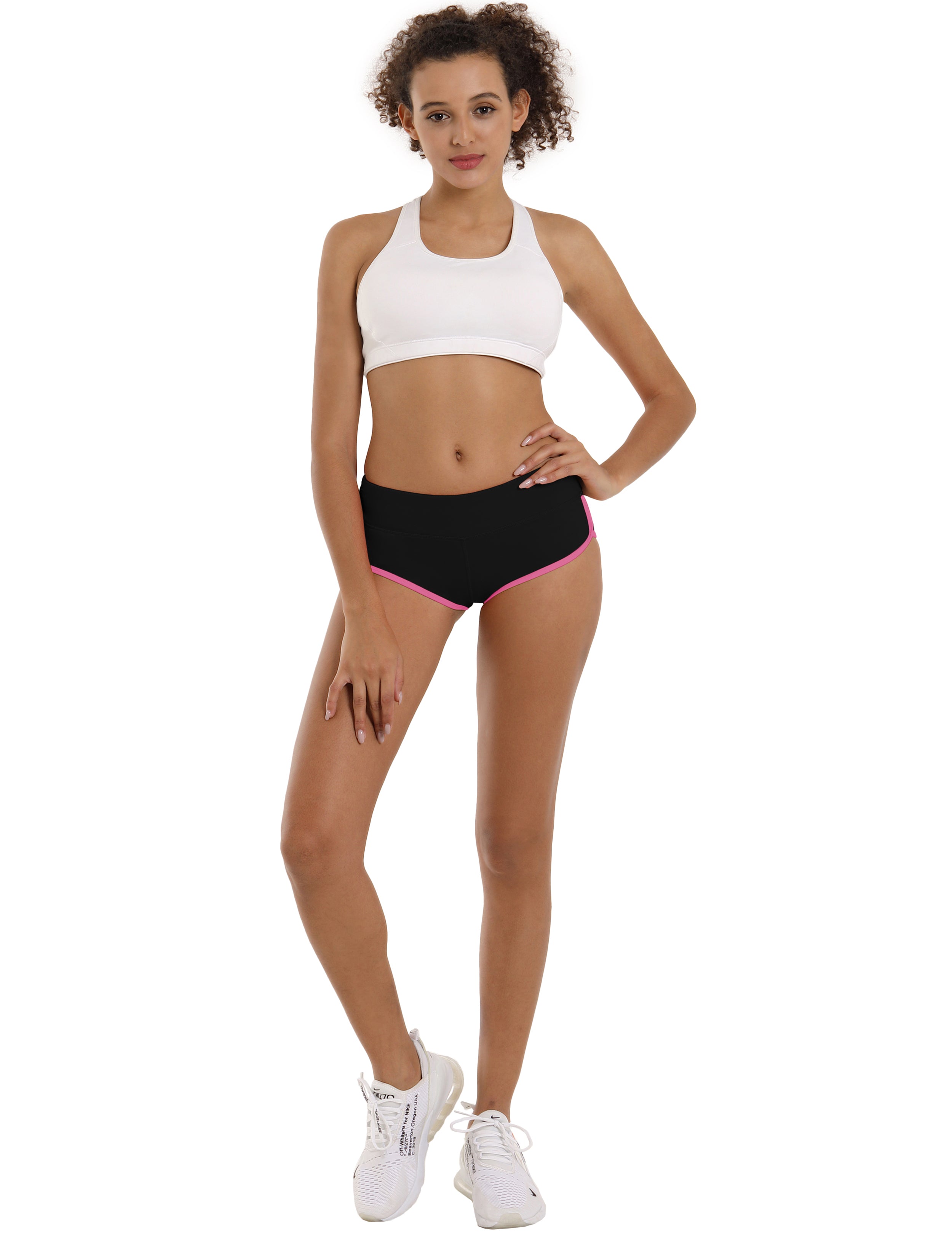 Sexy Booty Yoga Shorts black_pink Sleek, soft, smooth and totally comfortable: our newest sexy style is here. Softest-ever fabric High elasticity High density 4-way stretch Fabric doesn't attract lint easily No see-through Moisture-wicking Machine wash 75%Nylon/25%Spandex