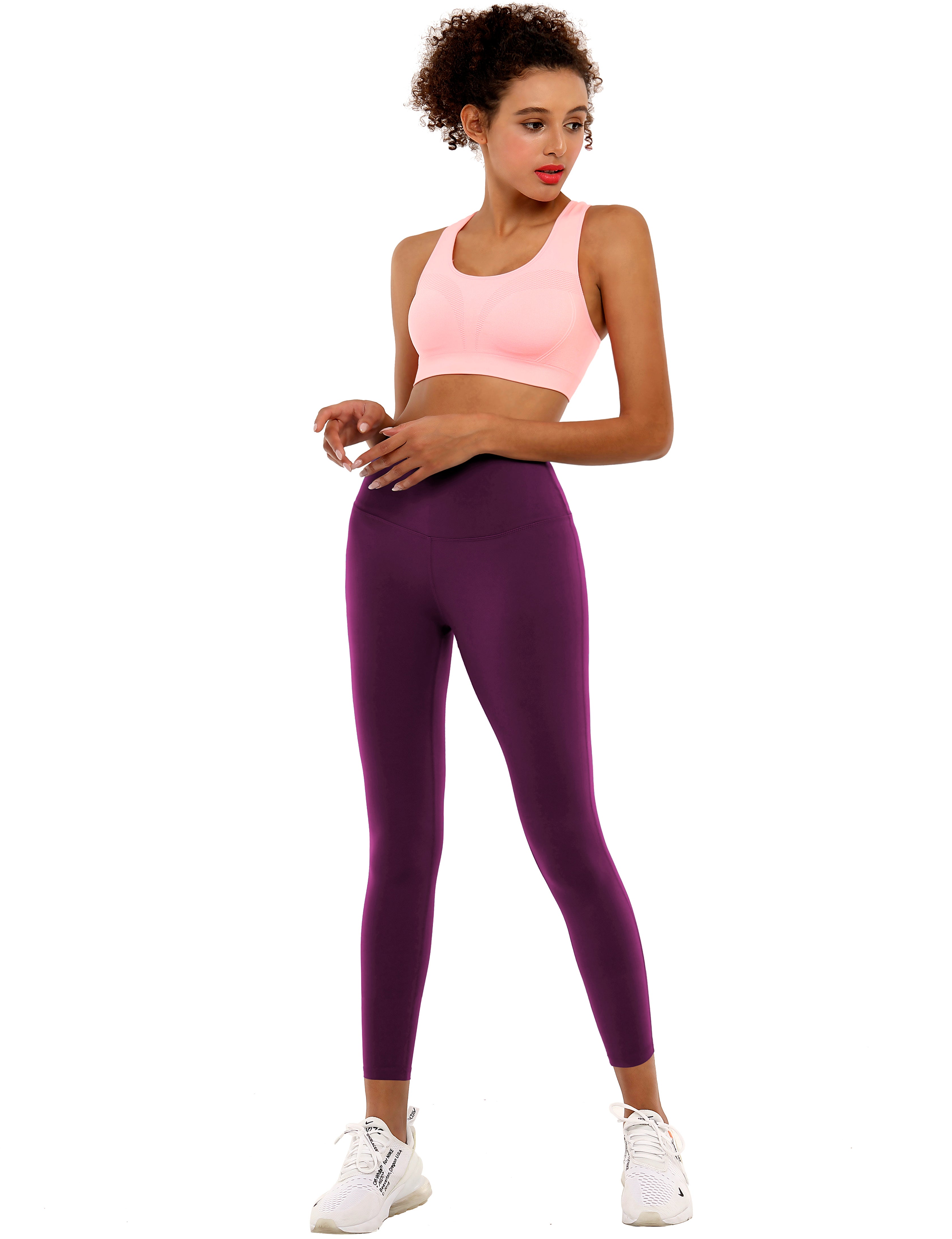 22" High Waist Side Line Capris grapevine 75%Nylon/25%Spandex Fabric doesn't attract lint easily 4-way stretch No see-through Moisture-wicking Tummy control Inner pocket