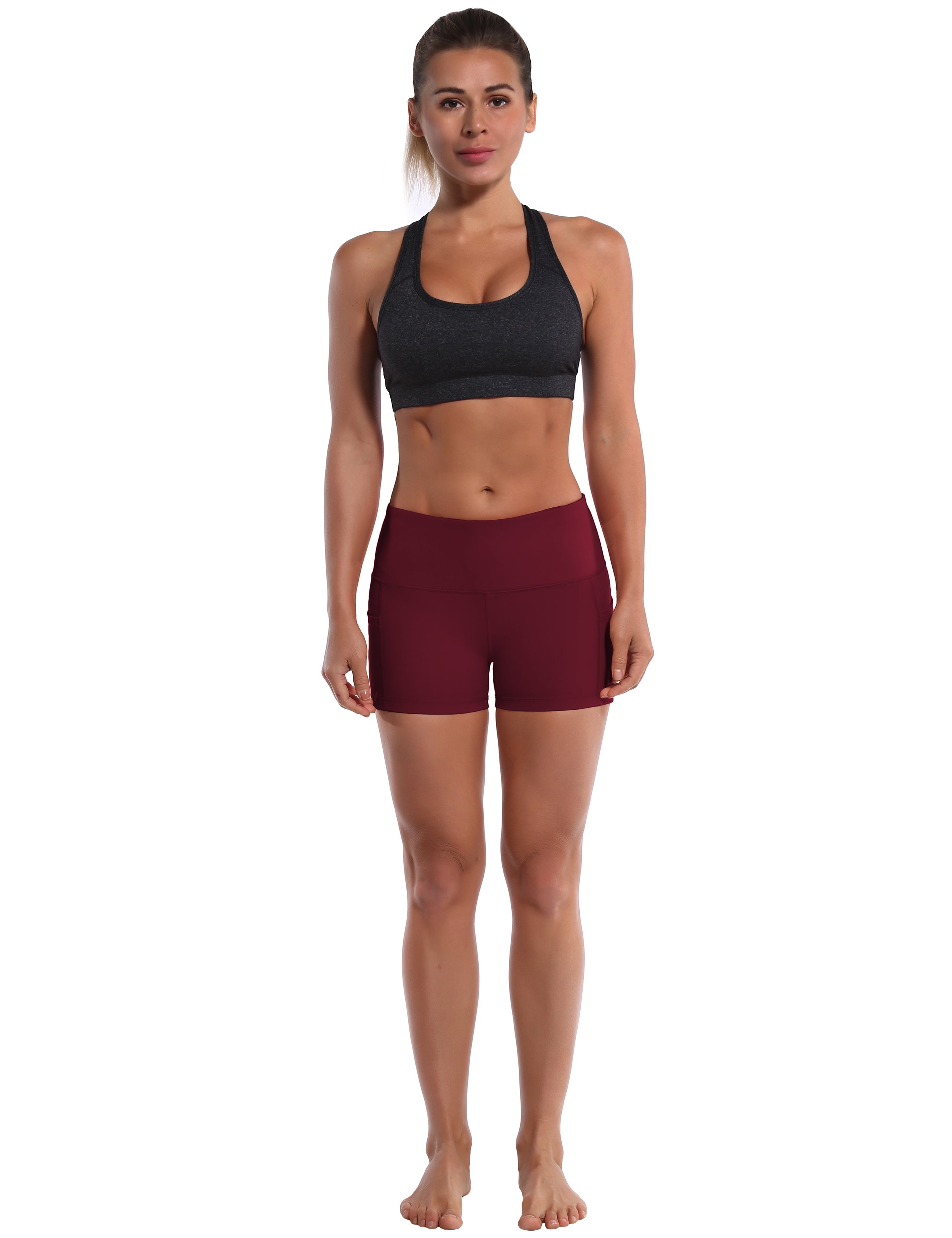 2.5" Side Pockets Biking Shorts cherryred Sleek, soft, smooth and totally comfortable: our newest sexy style is here. Softest-ever fabric High elasticity High density 4-way stretch Fabric doesn't attract lint easily No see-through Moisture-wicking Machine wash 78% Polyester, 22% Spandex