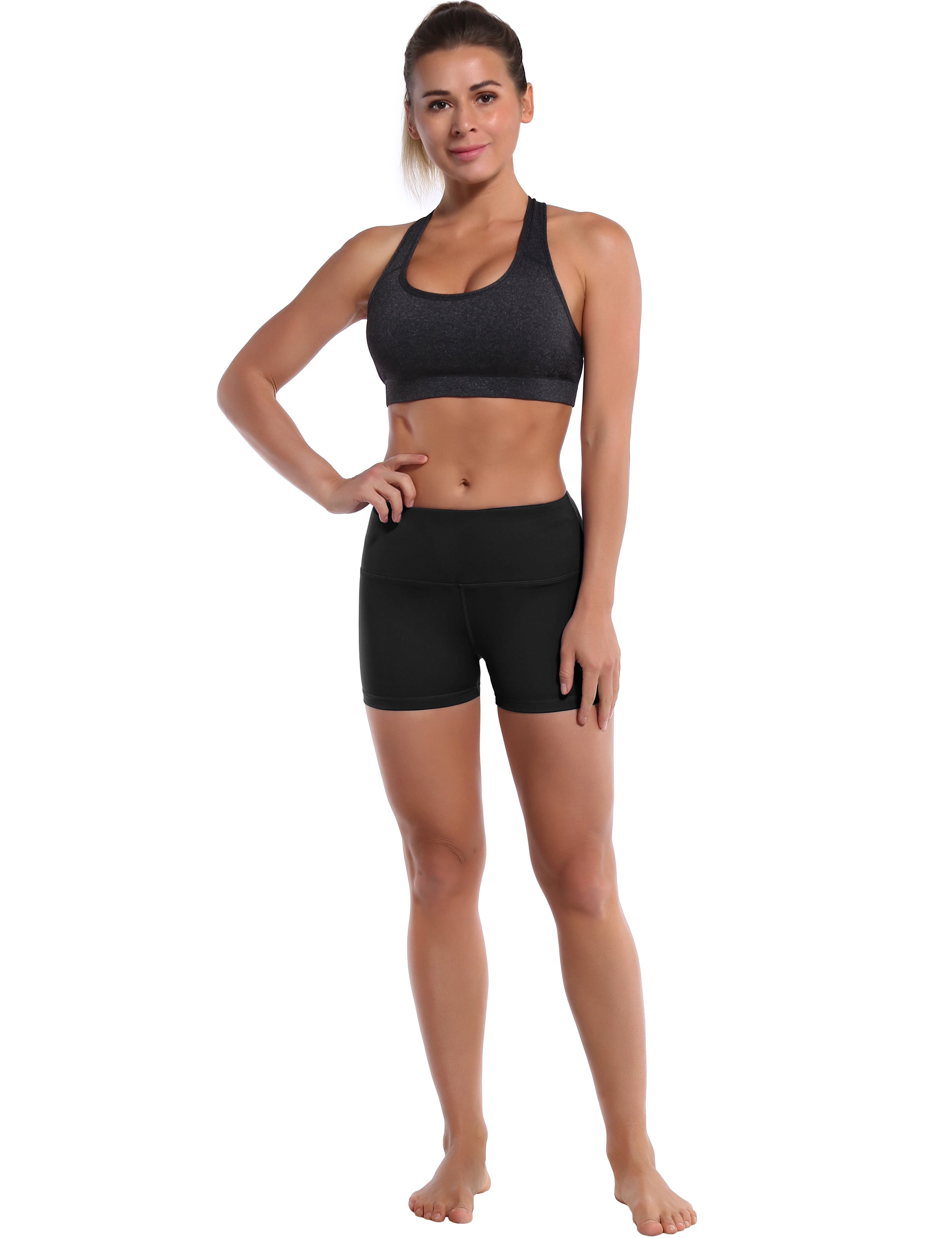 2.5" Jogging Shorts black Softest-ever fabric High elasticity High density 4-way stretch Fabric doesn't attract lint easily No see-through Moisture-wicking Machine wash 75% Nylon, 25% Spandex