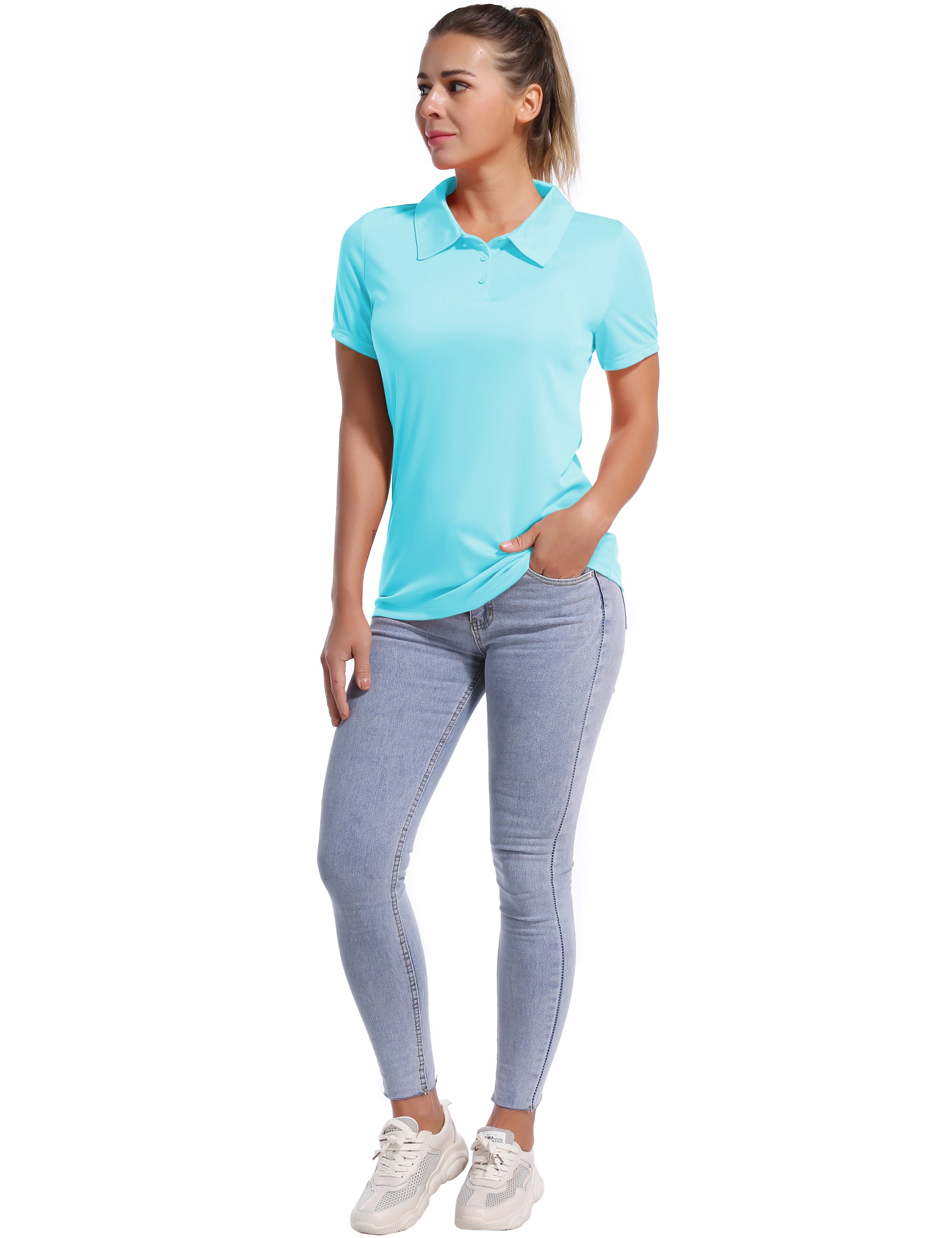 Short Sleeve Slim Fit Polo Shirt blue_Golf
