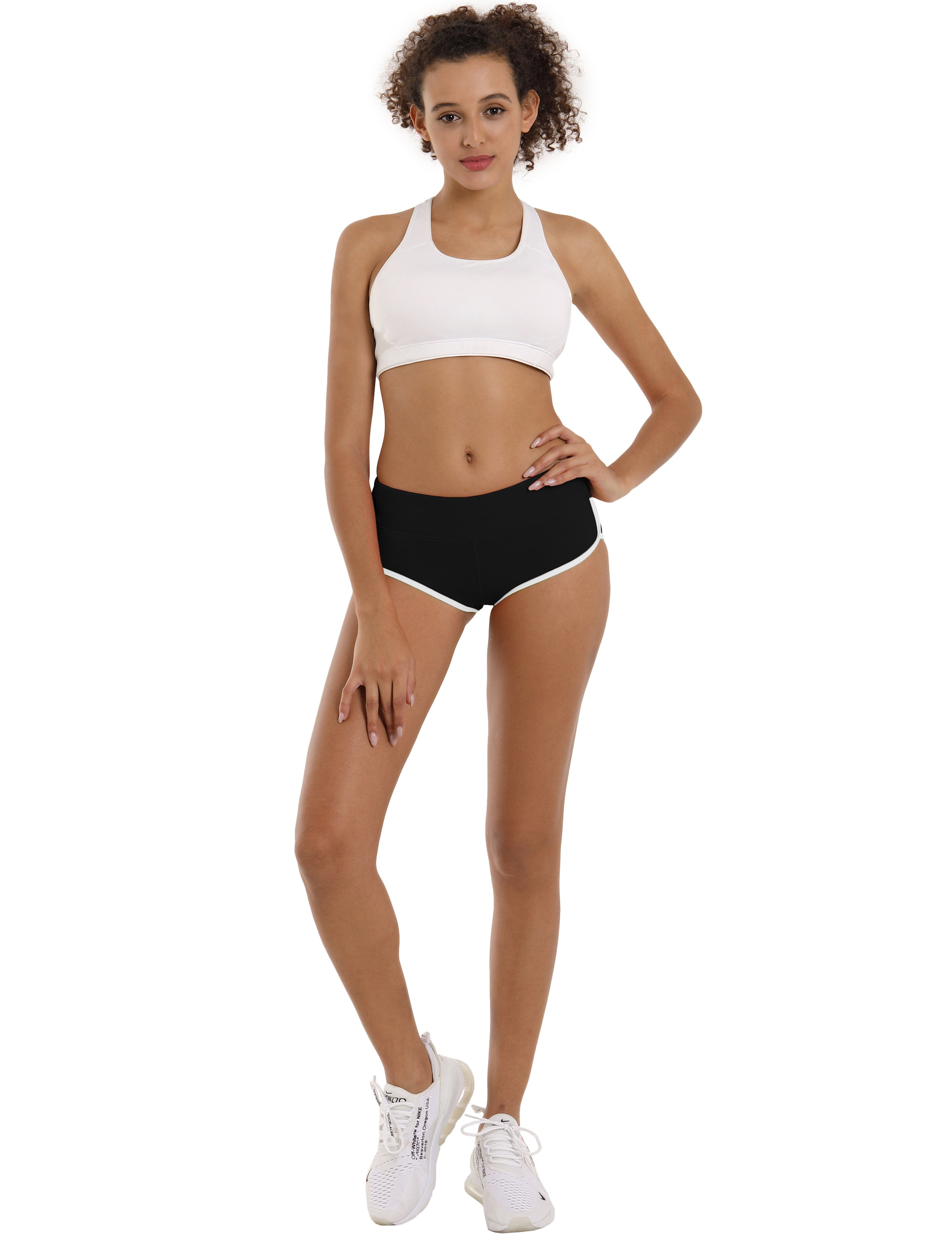 Sexy Booty Yoga Shorts black Sleek, soft, smooth and totally comfortable: our newest sexy style is here. Softest-ever fabric High elasticity High density 4-way stretch Fabric doesn't attract lint easily No see-through Moisture-wicking Machine wash 75%Nylon/25%Spandex